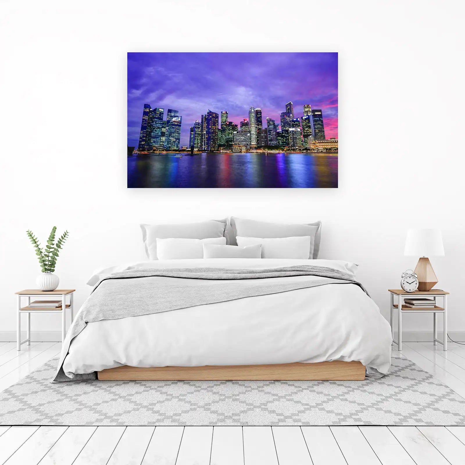 Vibrant Singapore Skyline at Dusk Wall Art