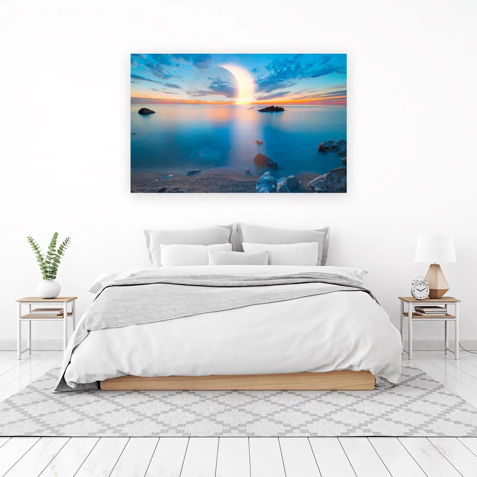 Eclipse Over Tranquil Ocean Wall Art