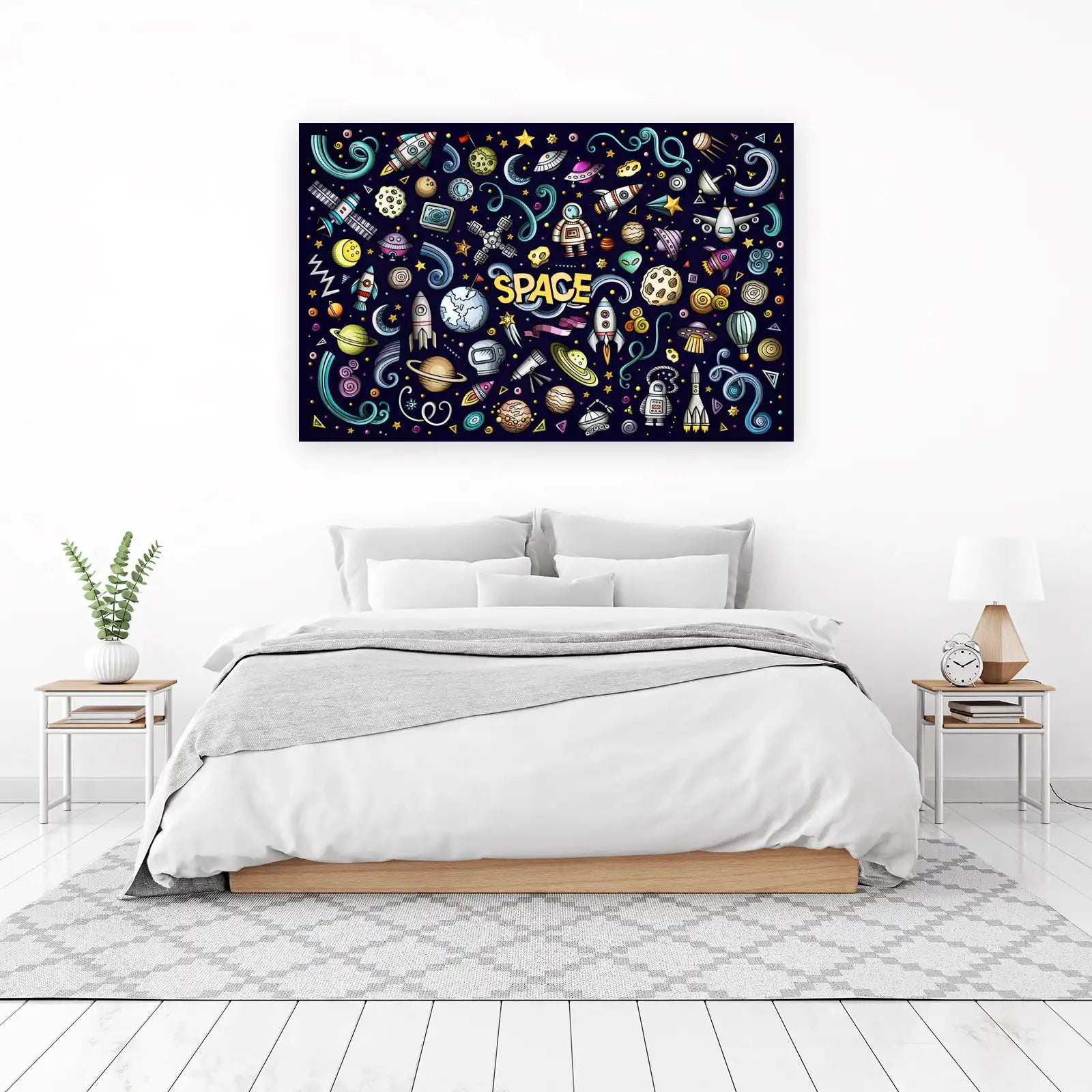 Whimsical Space Adventure Wall Art
