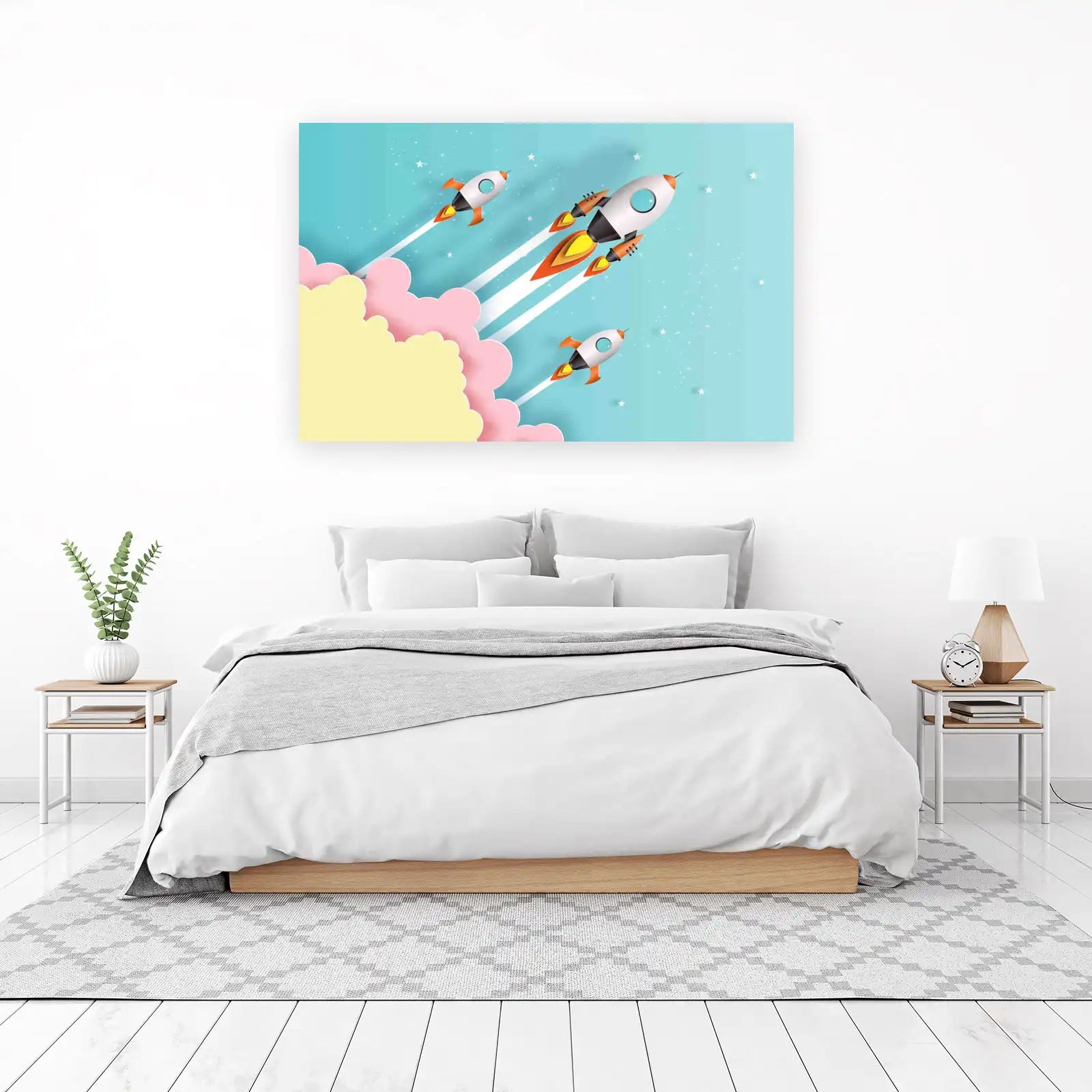 Blast Off Adventure Rocket Wall Art