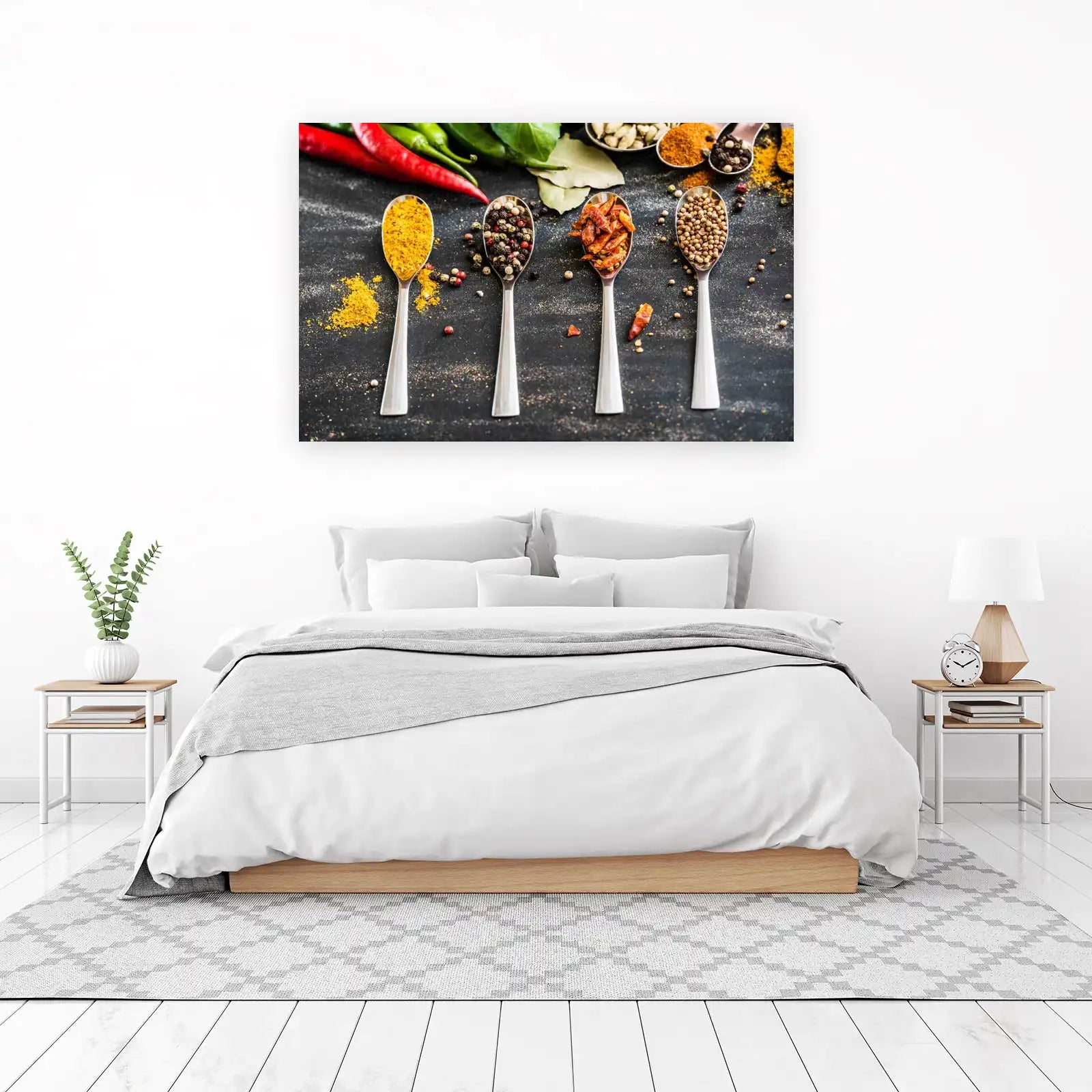 Vibrant Spices on Spoons Wall Art