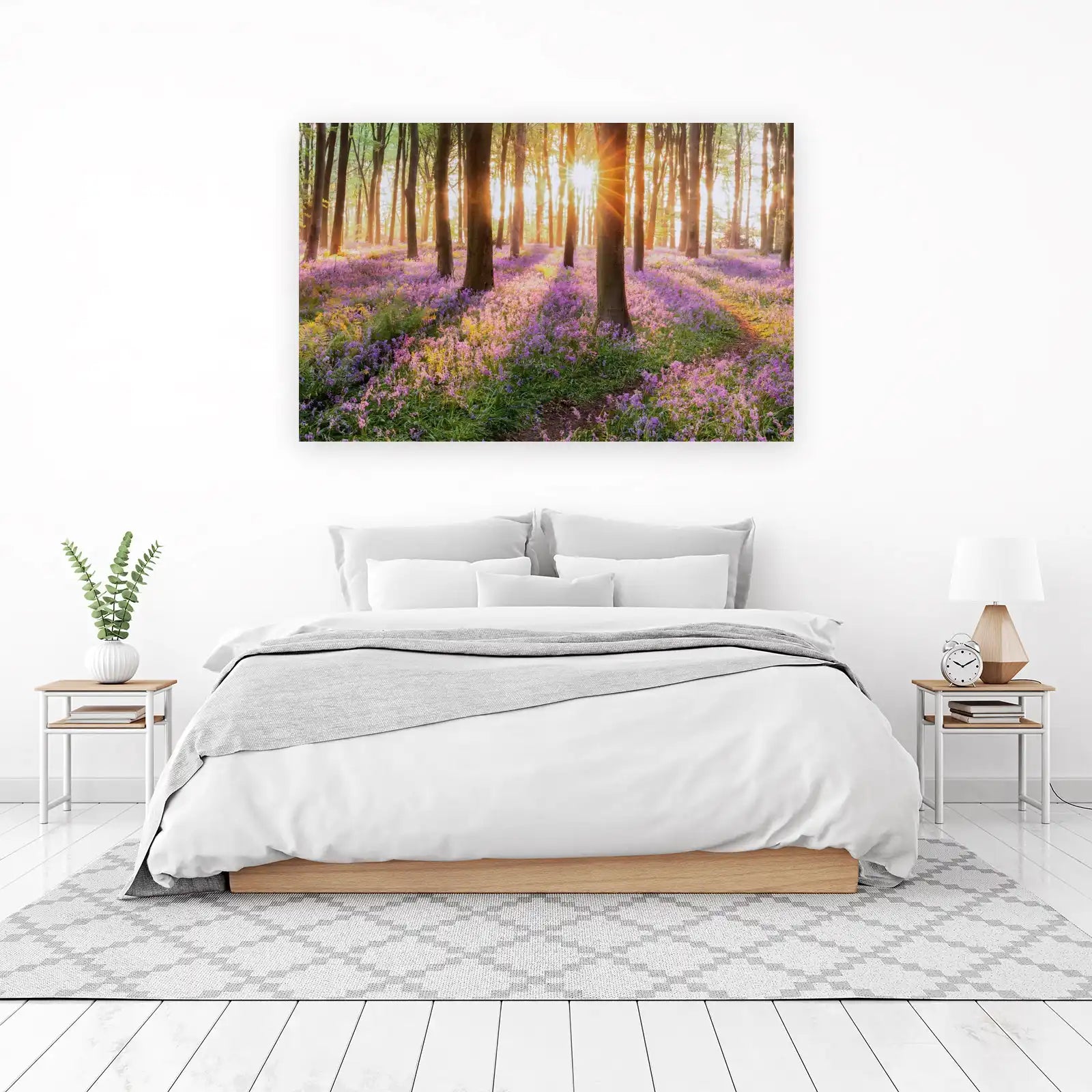 Enchanting Bluebell Forest Sunrise Wall Art