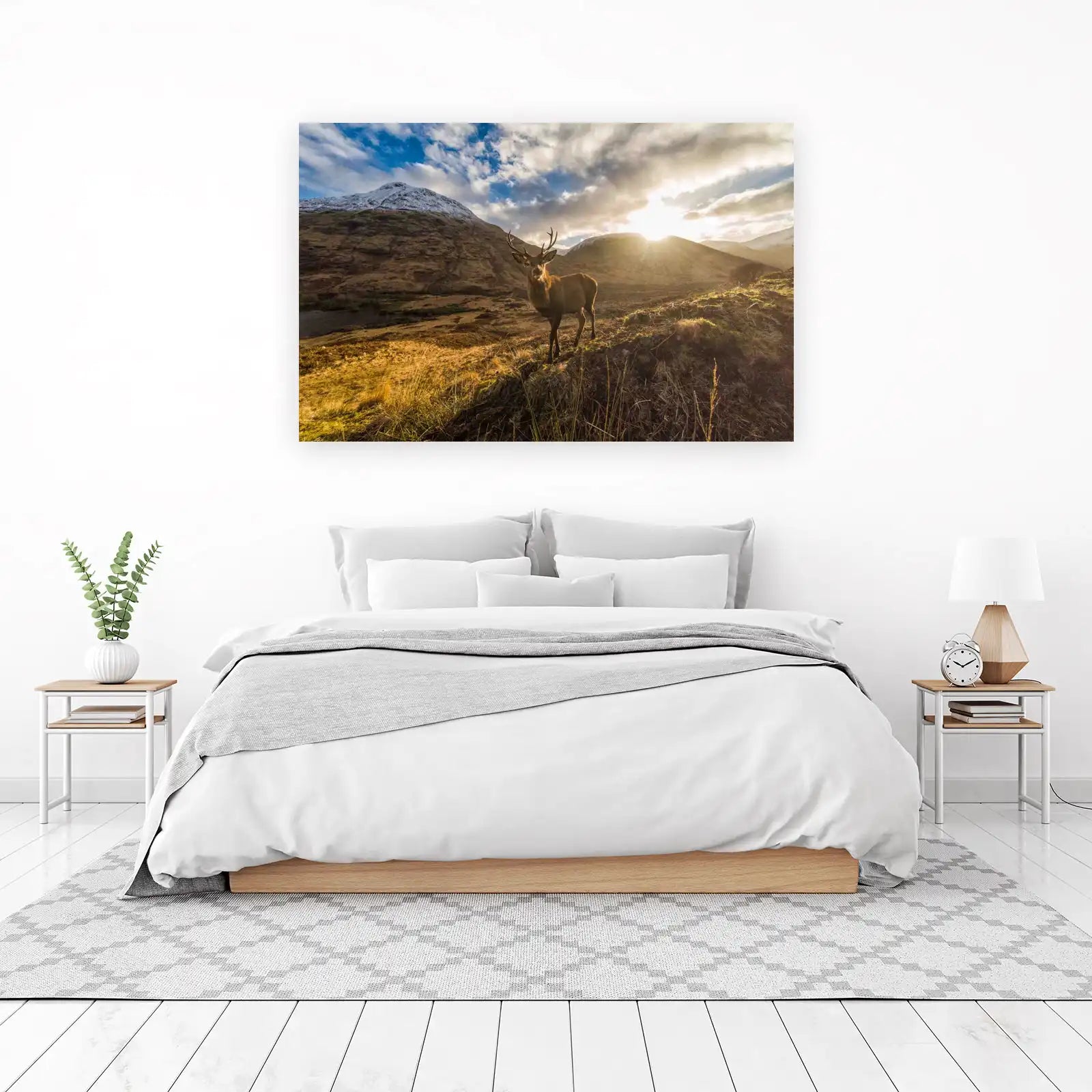 Majestic Stag Highland Landscape Wall Art