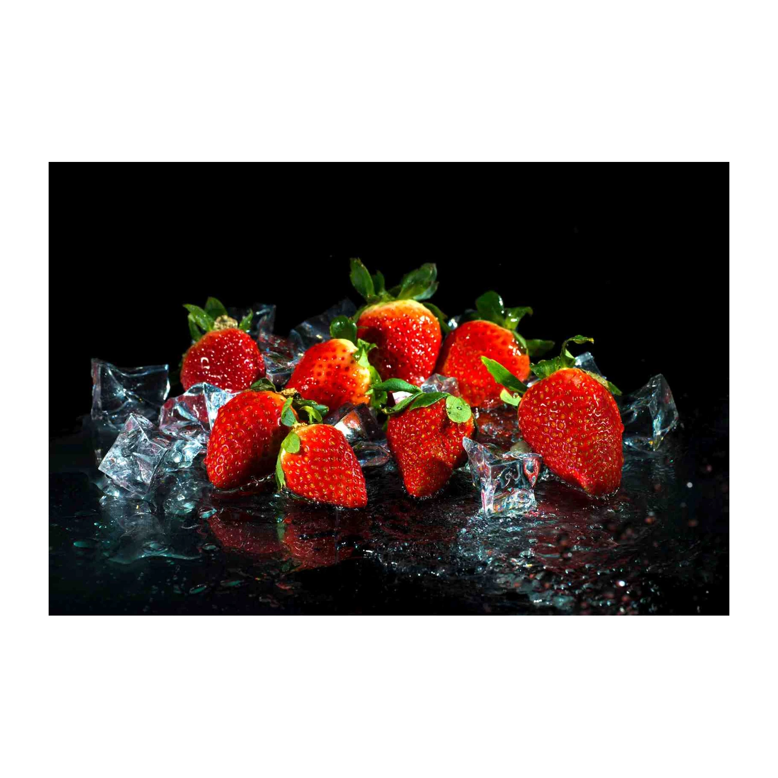 Juicy Strawberries on Ice Wall Art
