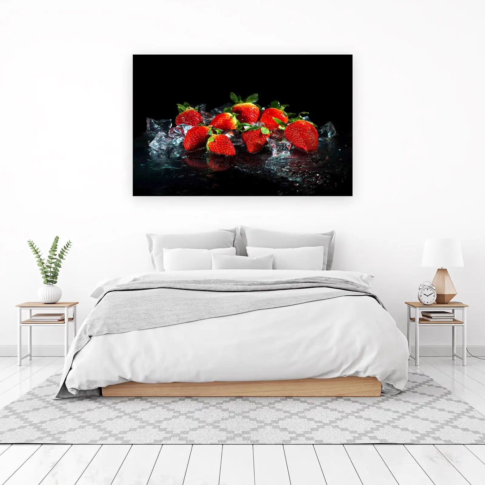 Juicy Strawberries on Ice Wall Art