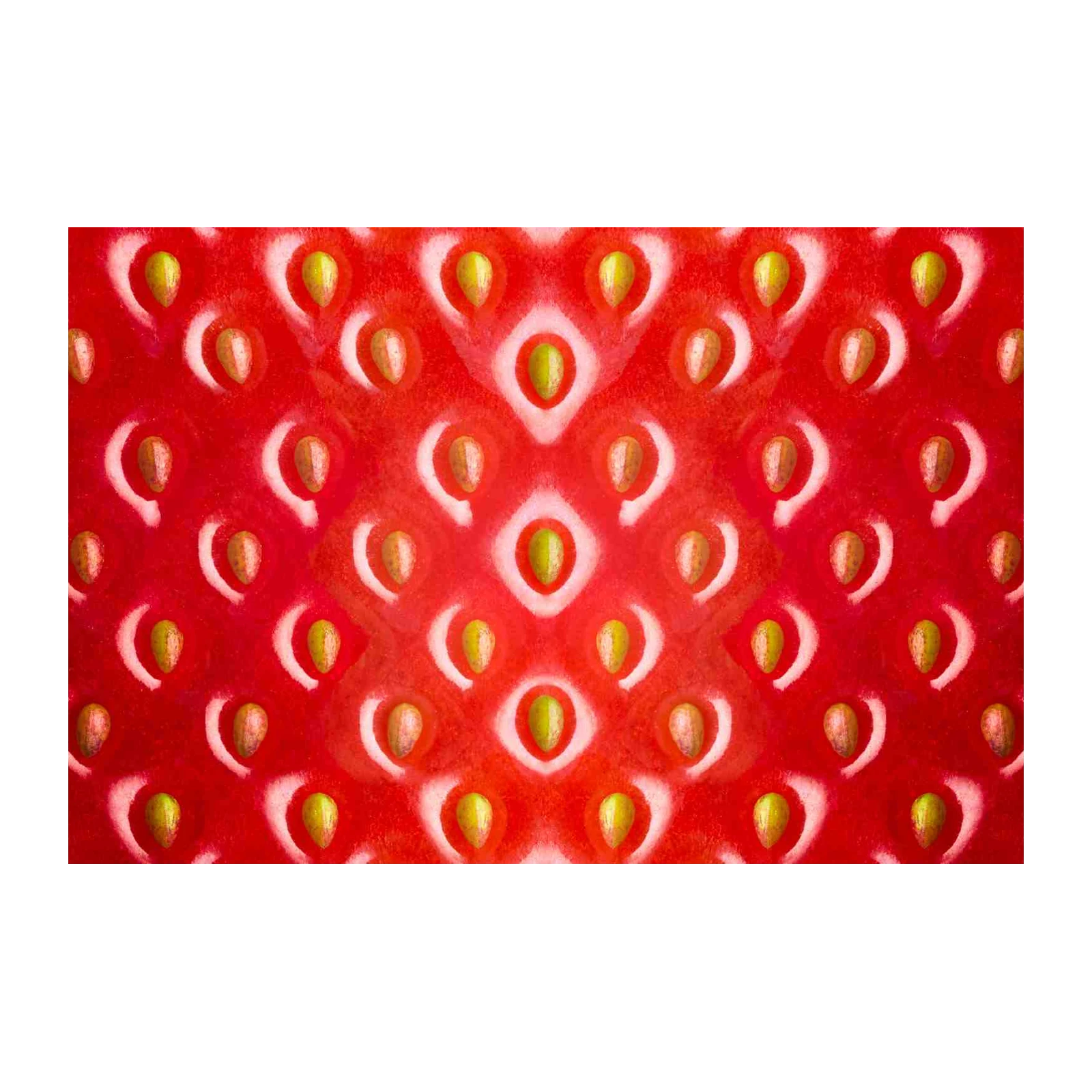 Vibrant Strawberry Macro Pattern Wall Art