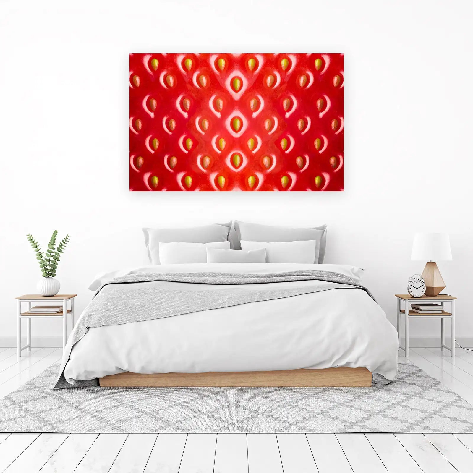 Vibrant Strawberry Macro Pattern Wall Art
