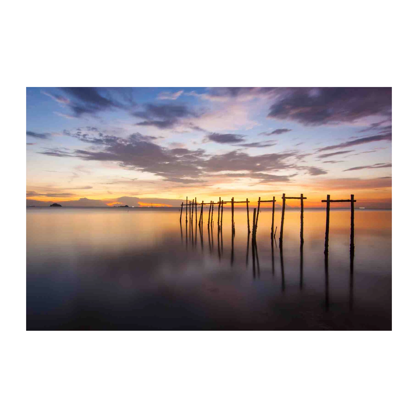 Serene Sunset Pier Serenity Wall Art