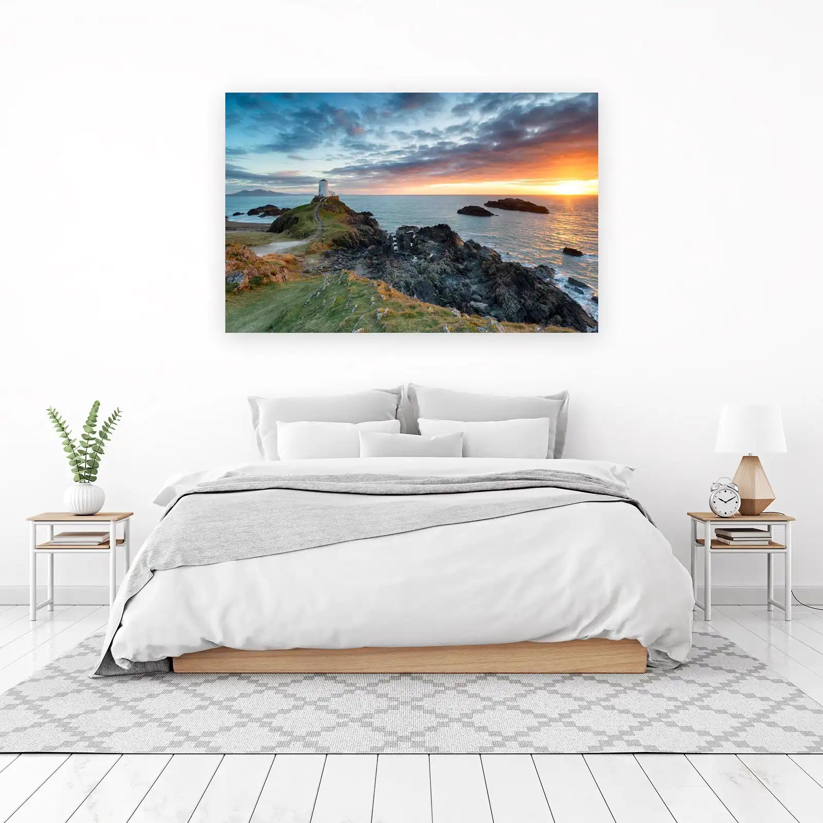 Lighthouse Sunset Seascape Wall Art