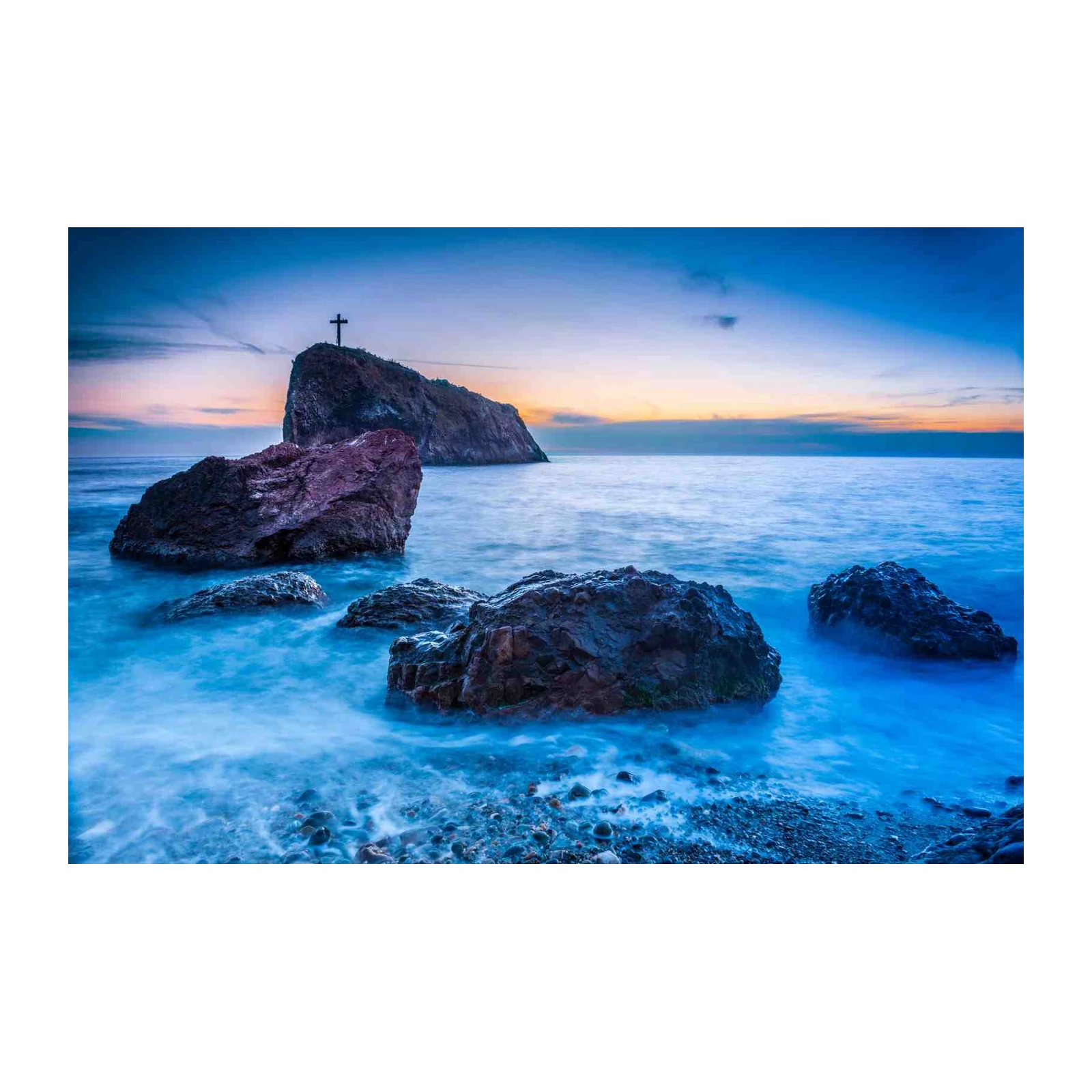 Serene Coastal Cross Wall Art