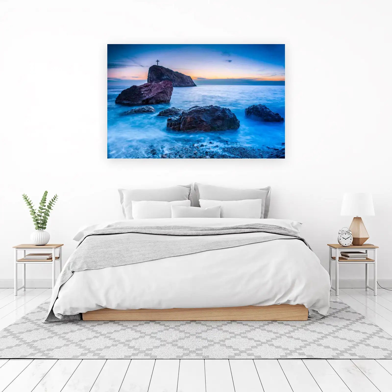 Serene Coastal Cross Wall Art