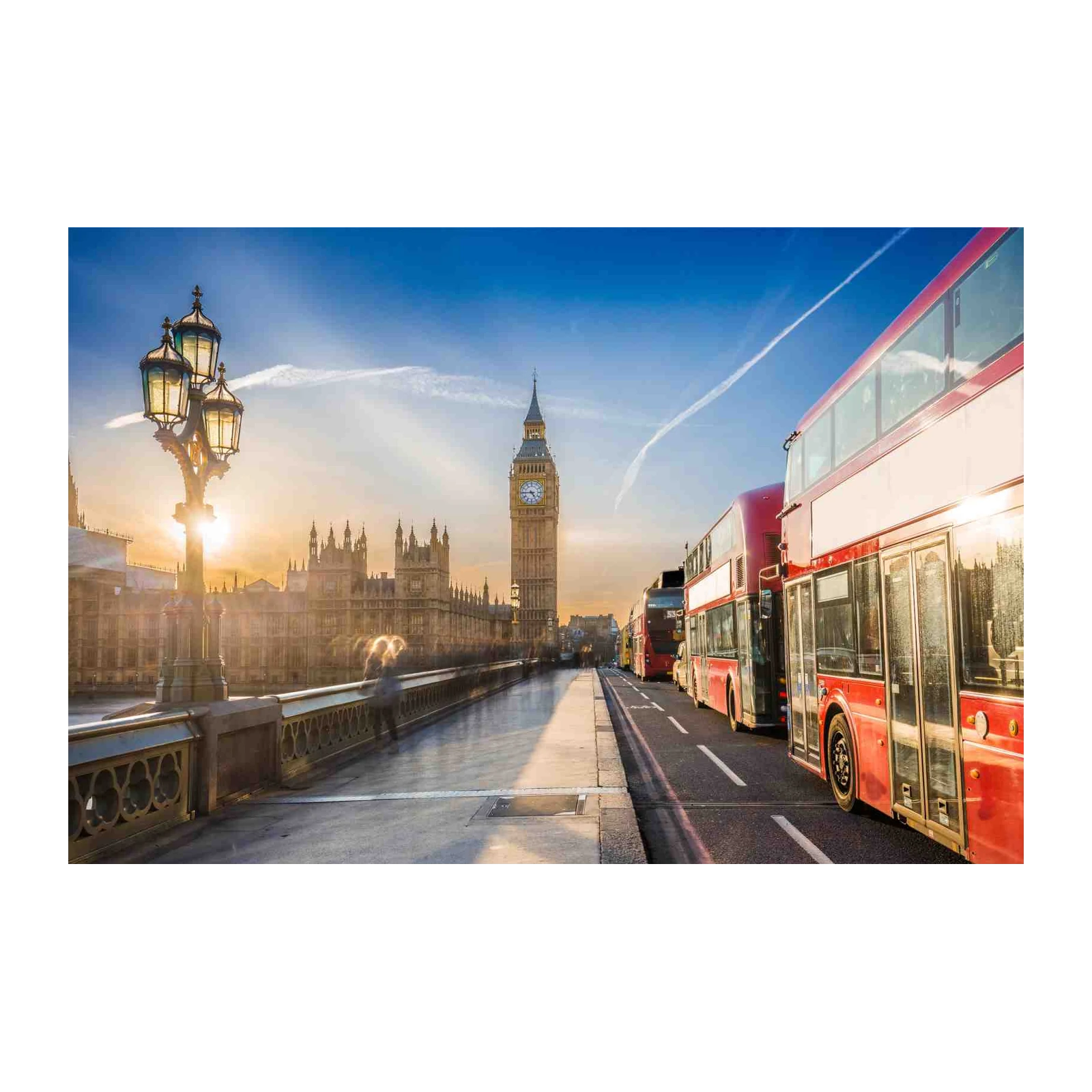 Iconic London Big Ben & Buses Wall Art