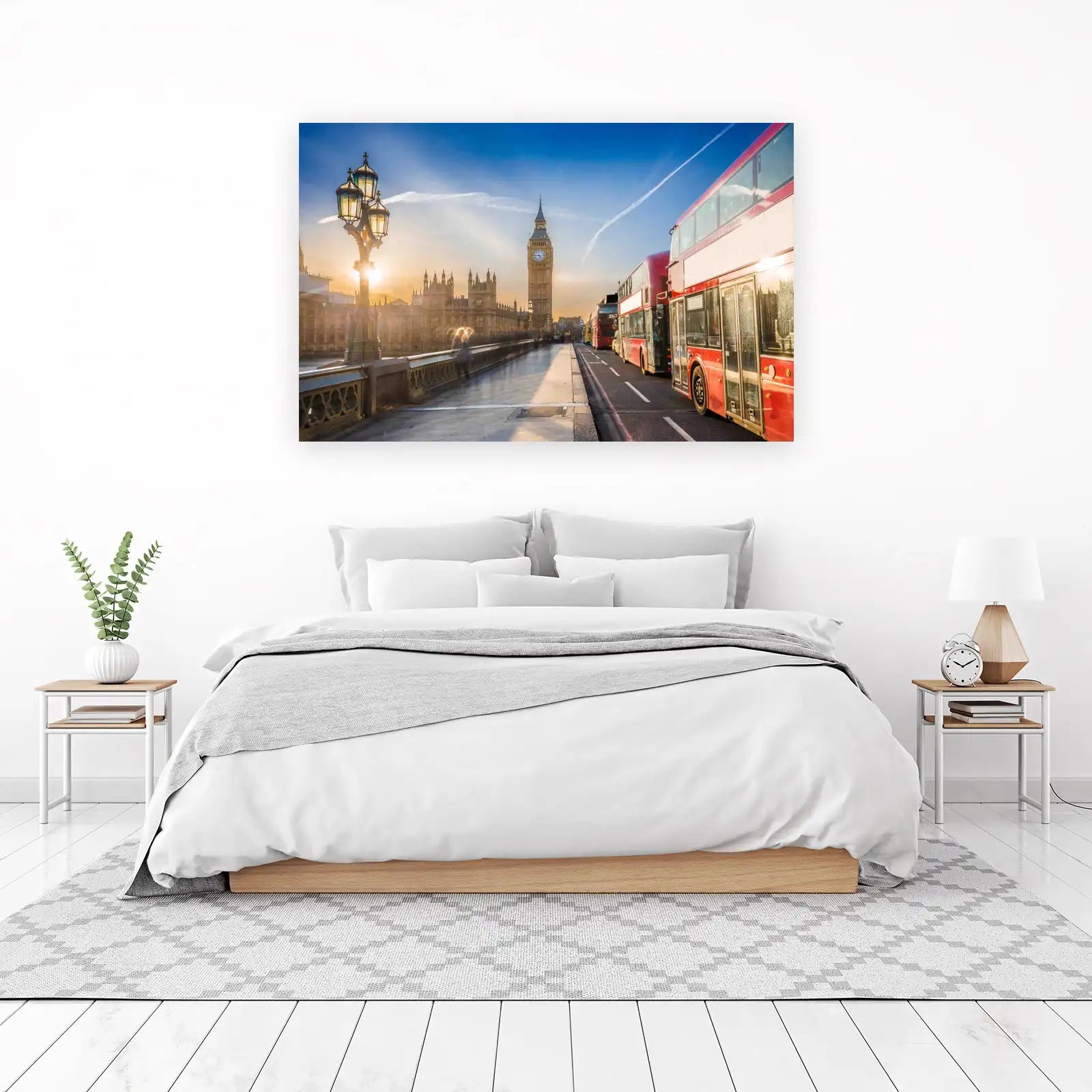 Iconic London Big Ben & Buses Wall Art