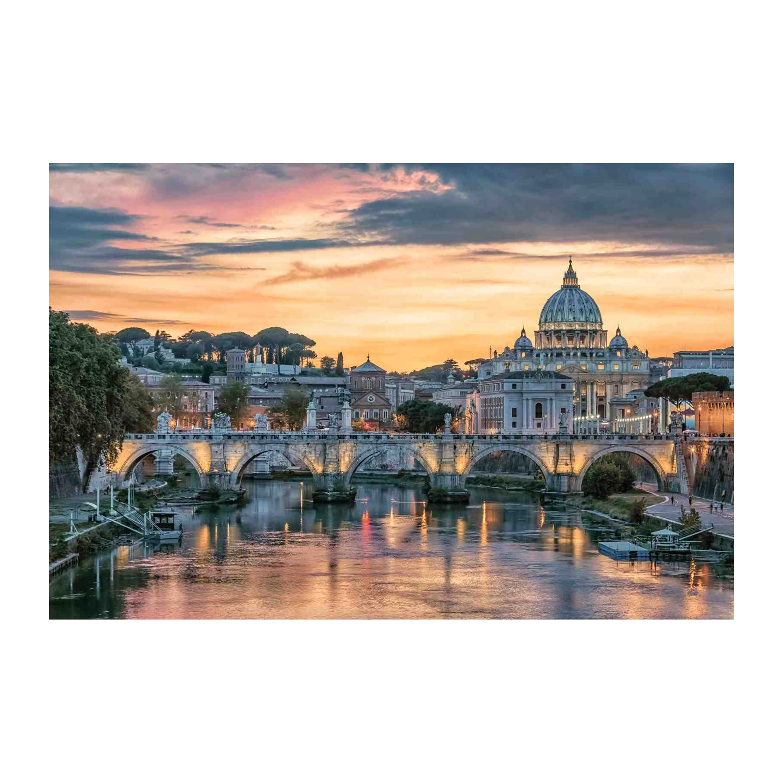 Rome Sunset Ponte Sant'Angelo Wall Art