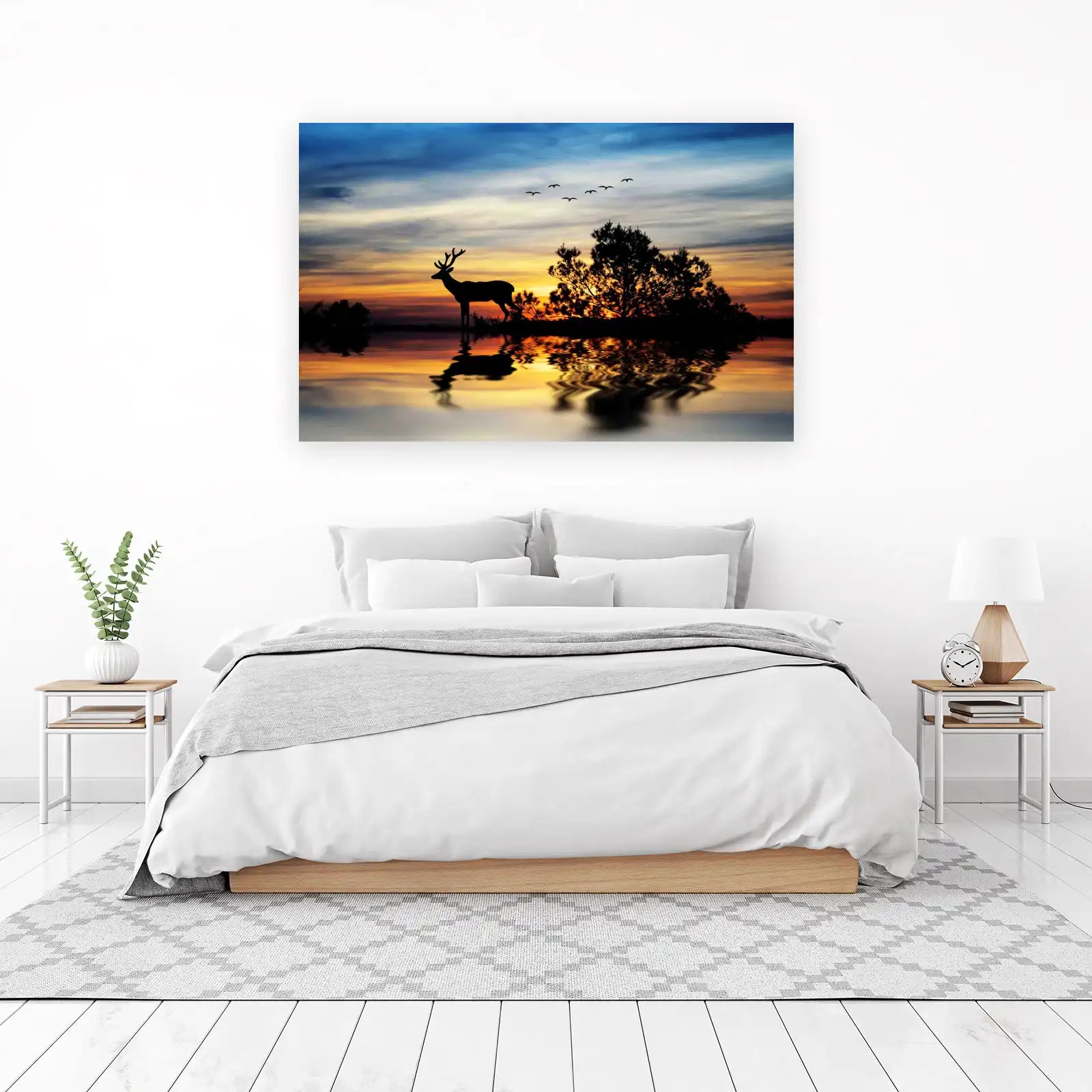 Majestic Deer Sunset Serenity Wall Art