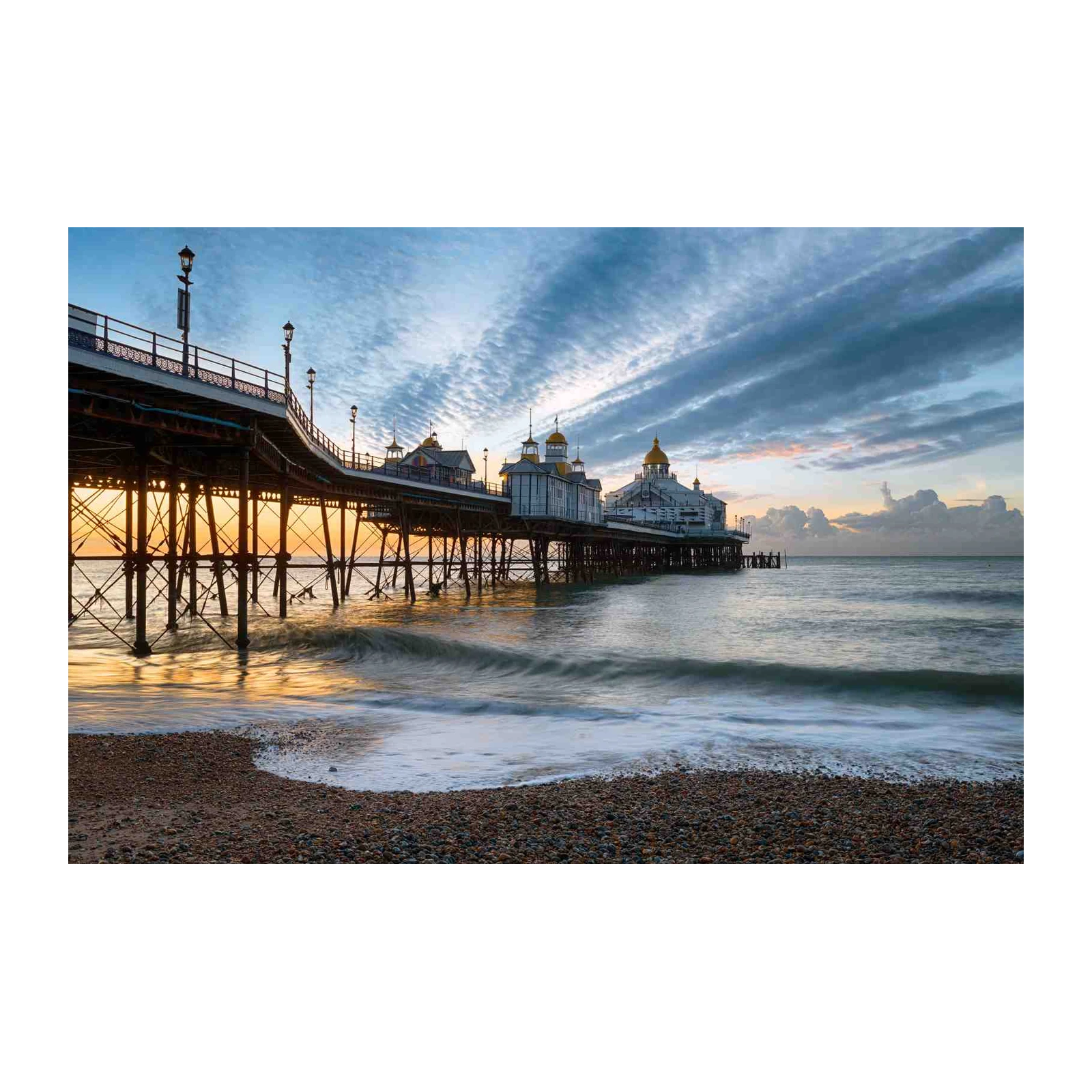 Seaside Pier Sunset Wall Art