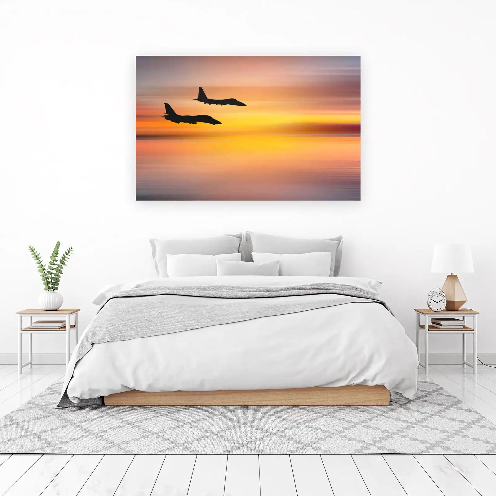 Jet Fighters Sunset Flight Wall Art