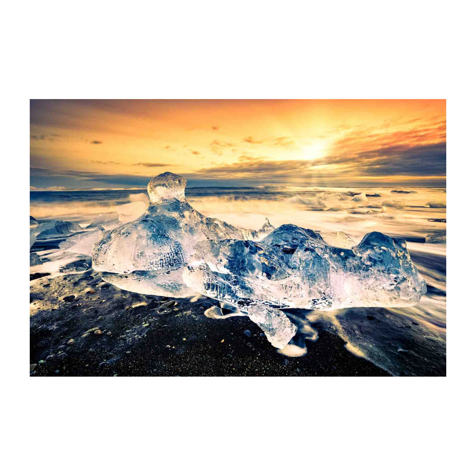 Majestic Iceberg Beach Sunrise Wall Art