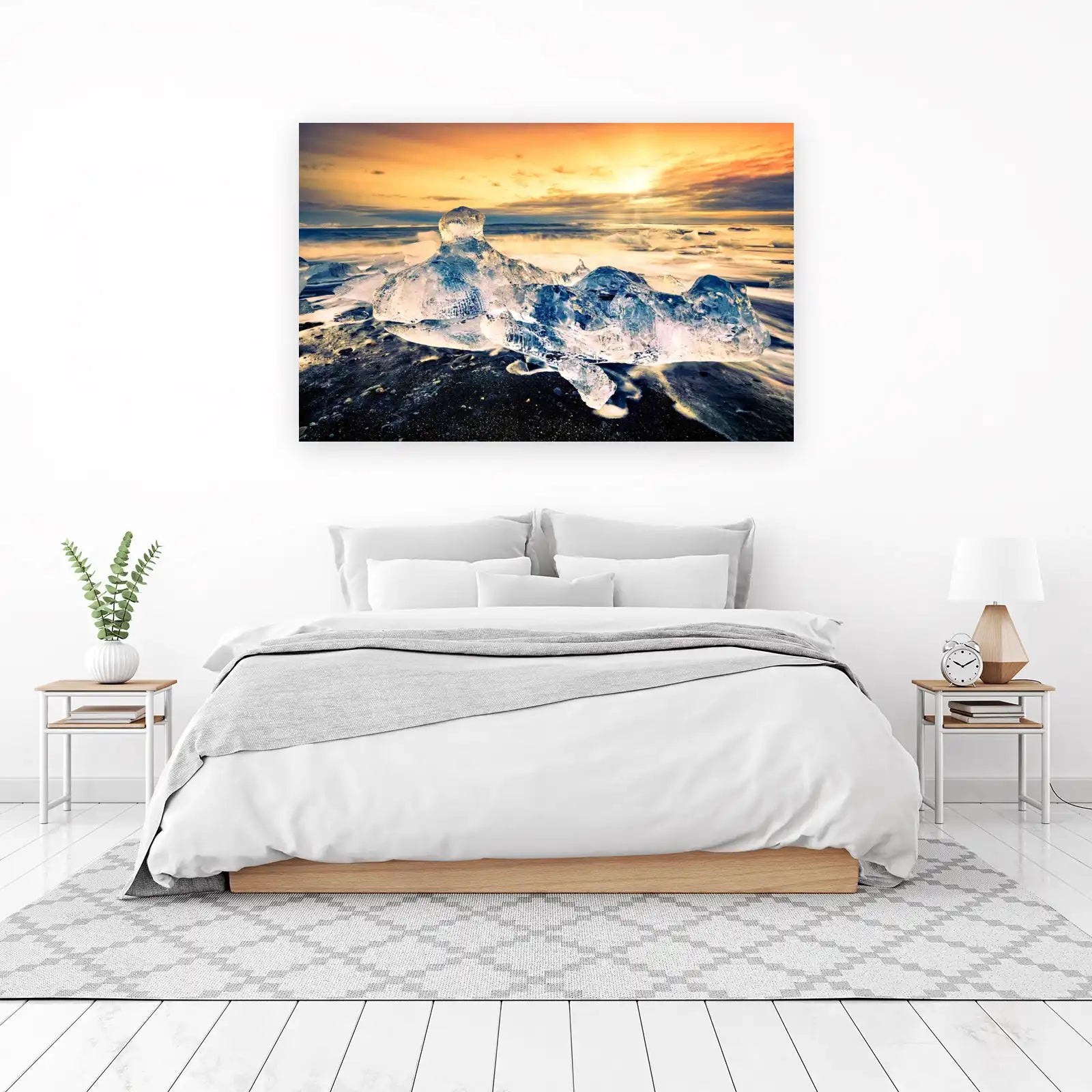 Majestic Iceberg Beach Sunrise Wall Art