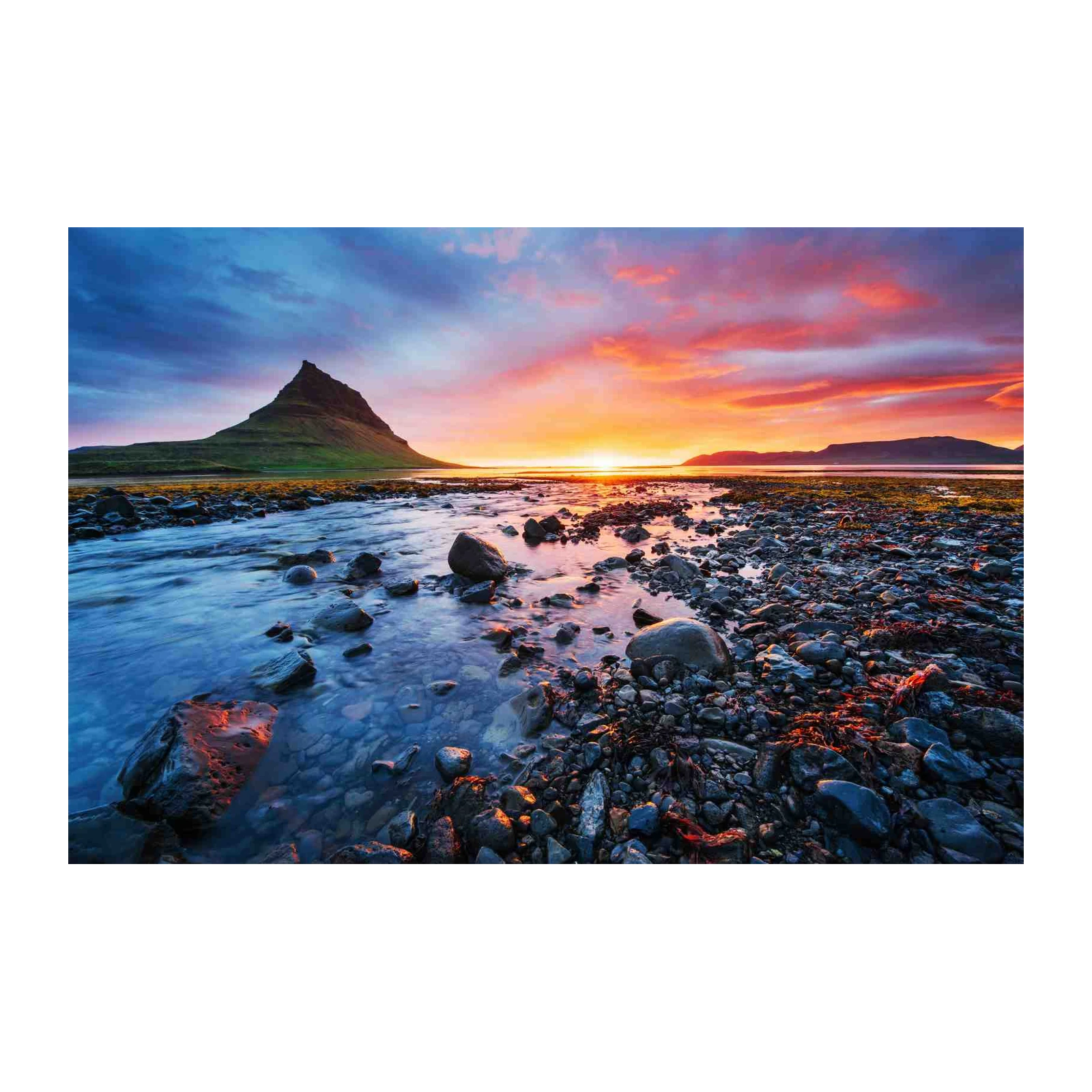 Icelandic Mountain Sunset Landscape Wall Art