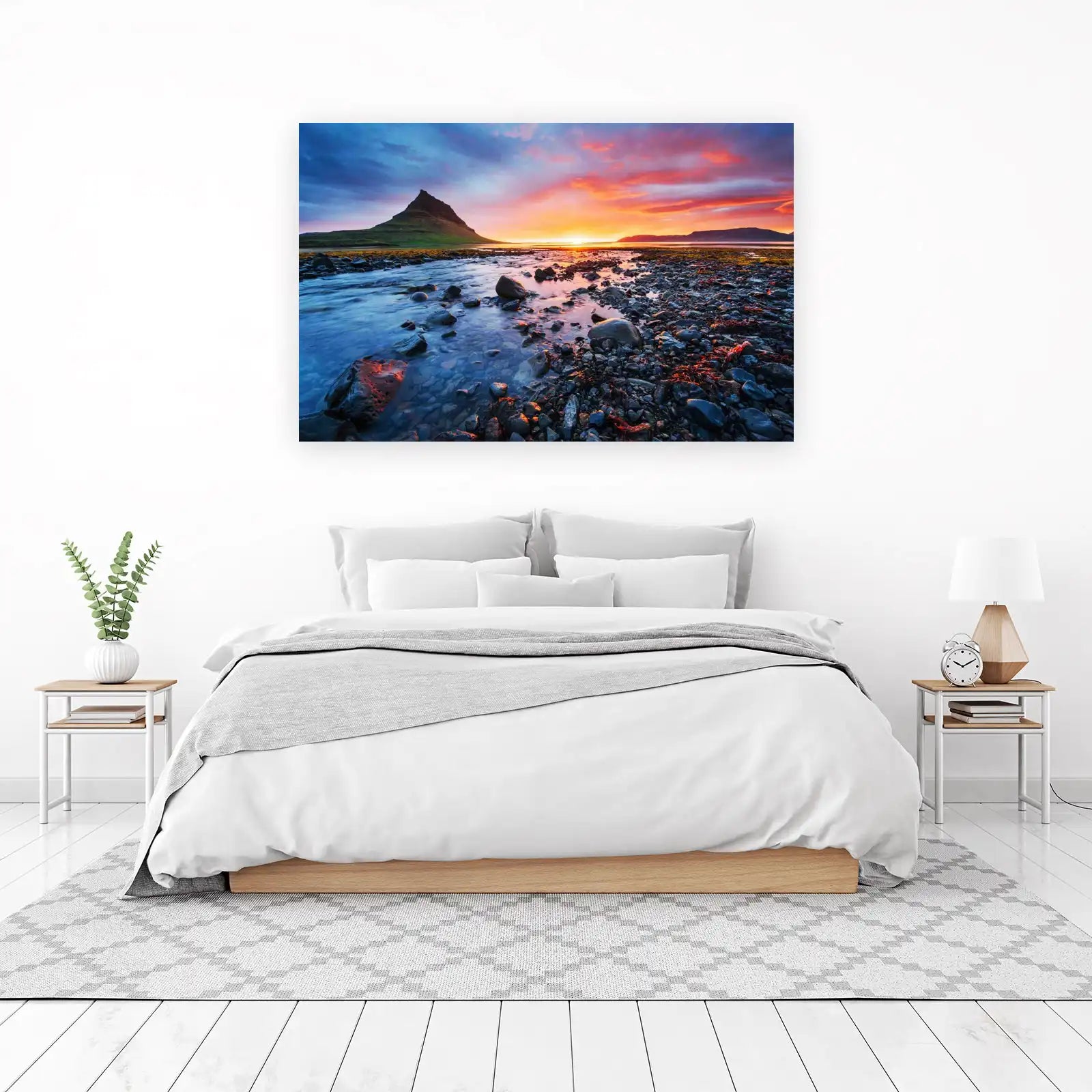 Icelandic Mountain Sunset Landscape Wall Art