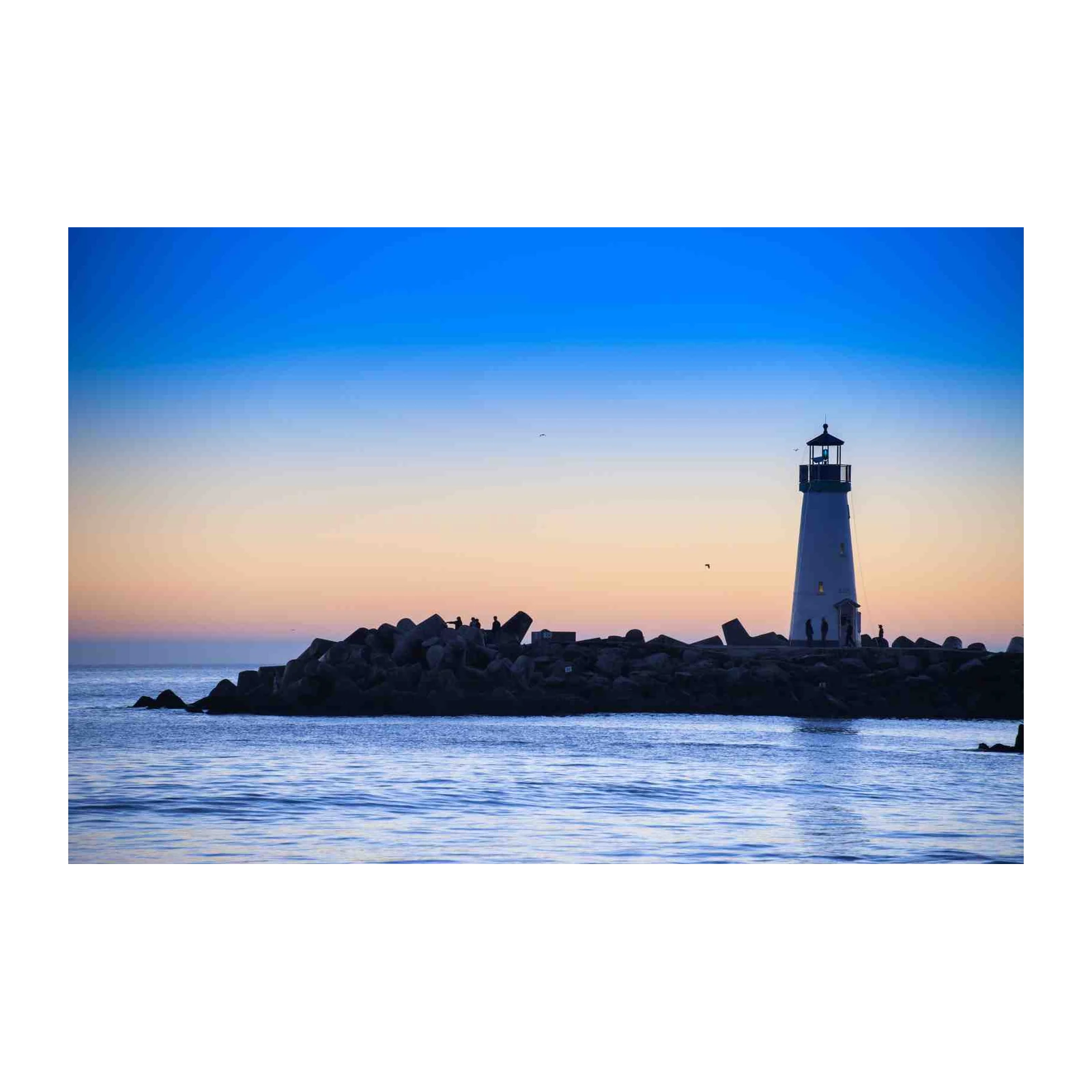 Serene Lighthouse Sunset Coastal Wall Art Wall Art