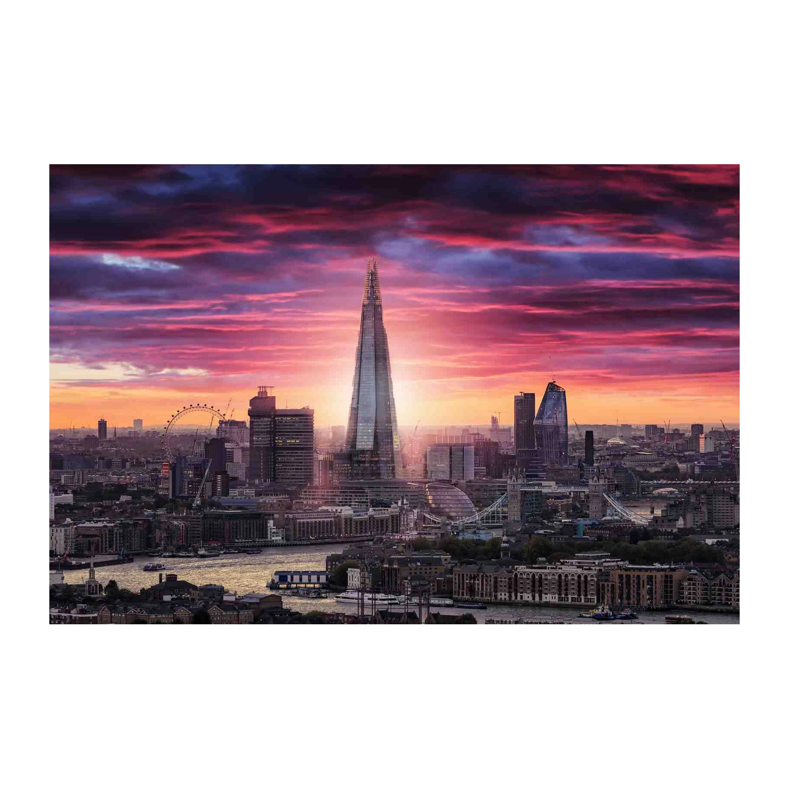 Dramatic London Skyline Sunset Wall Art