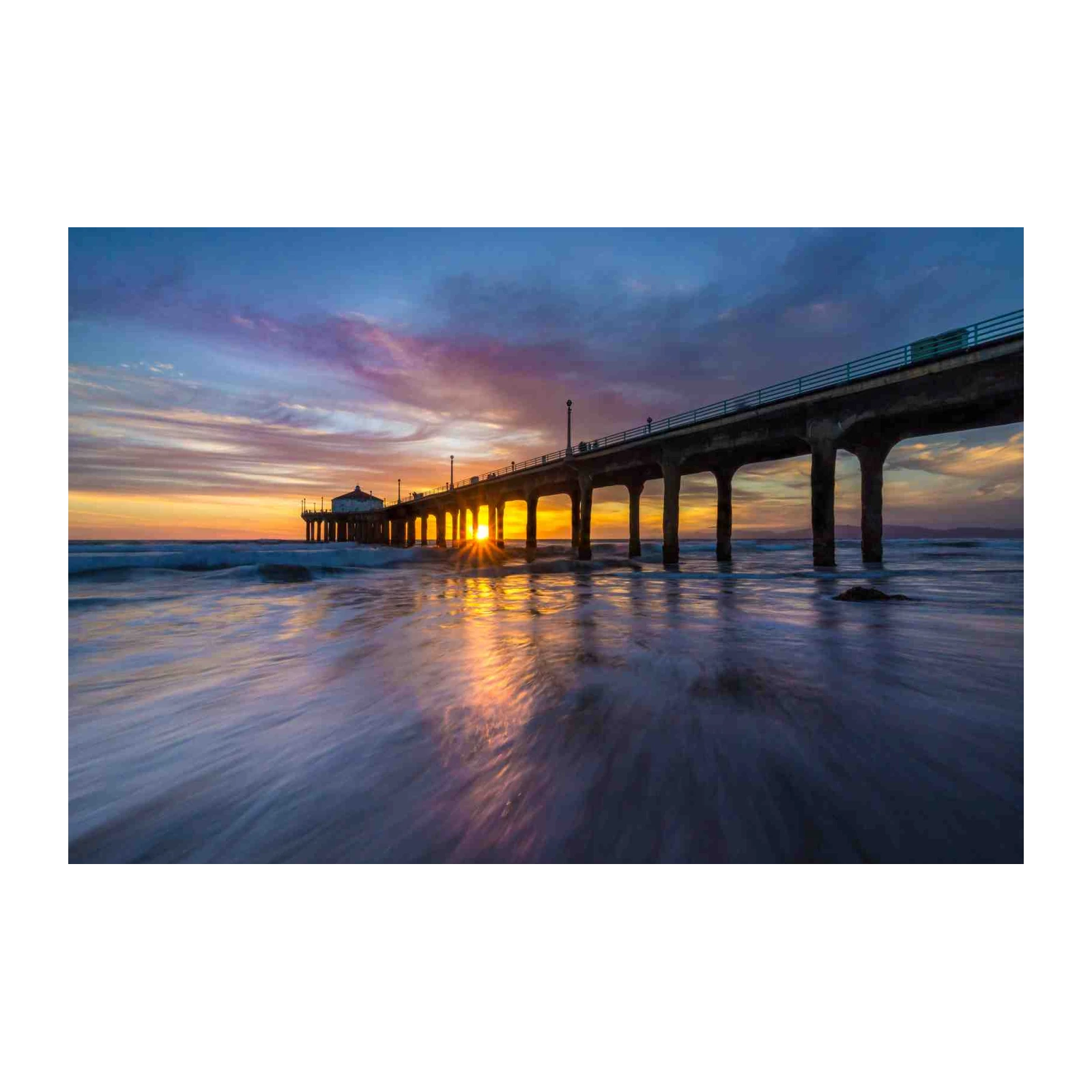 Sunset Pier Ocean Wall Art for Coastal Vibes