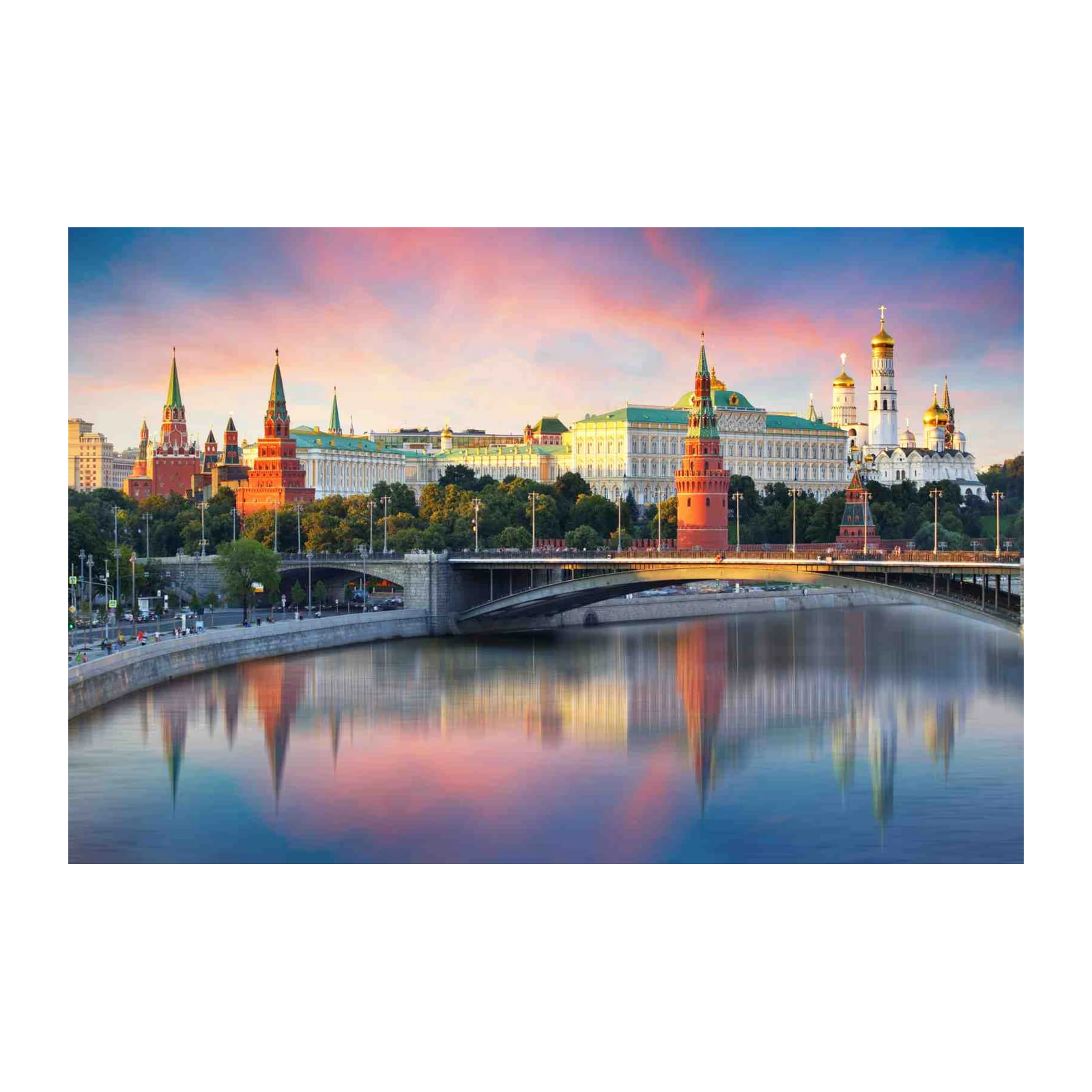 Moscow Kremlin Sunset Cityscape Wall Art