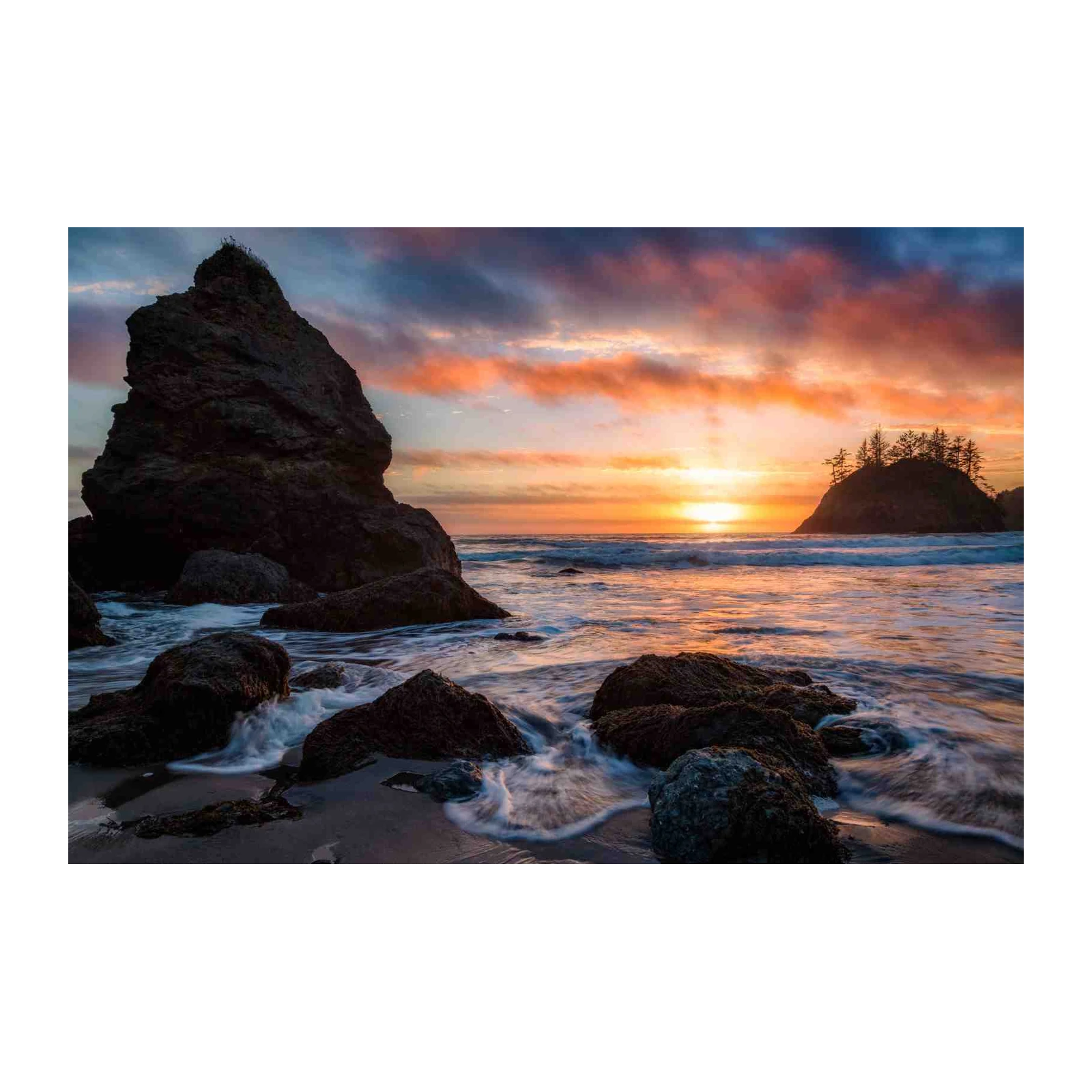 Dramatic Coastal Sunset Ocean Wall Art