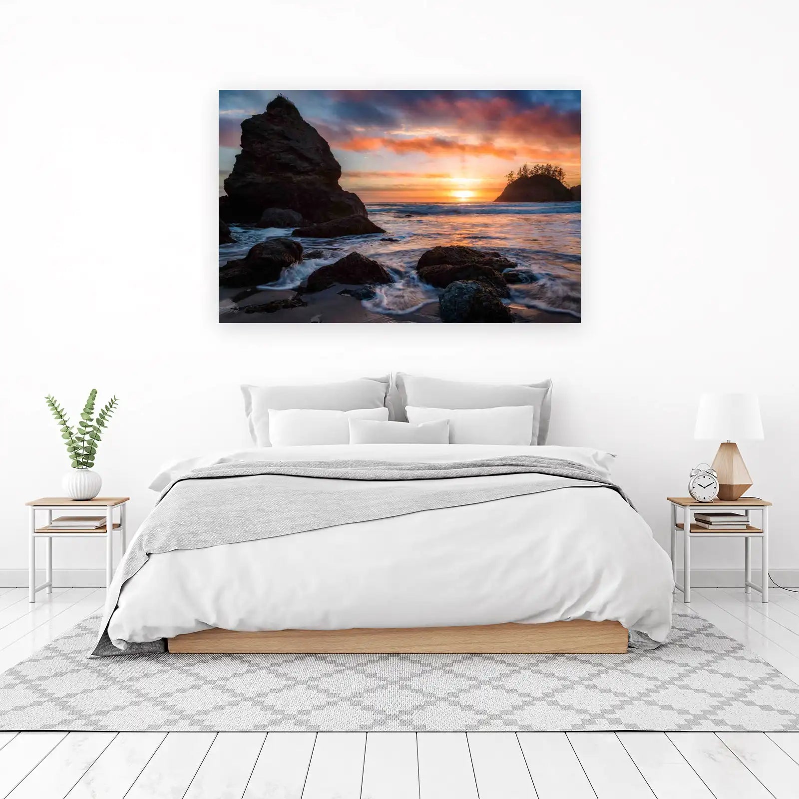 Dramatic Coastal Sunset Ocean Wall Art
