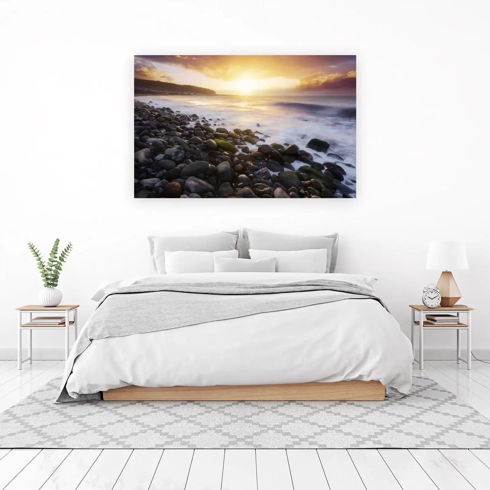 Serene Sunset Pebble Beach Wall Art