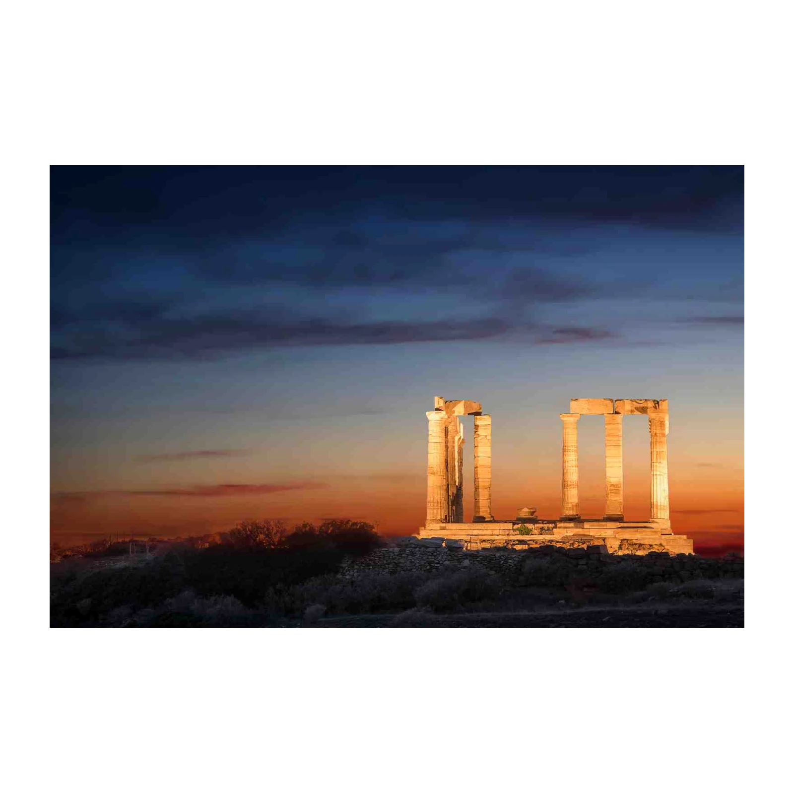 Ancient Greek Temple Sunset Wall Art