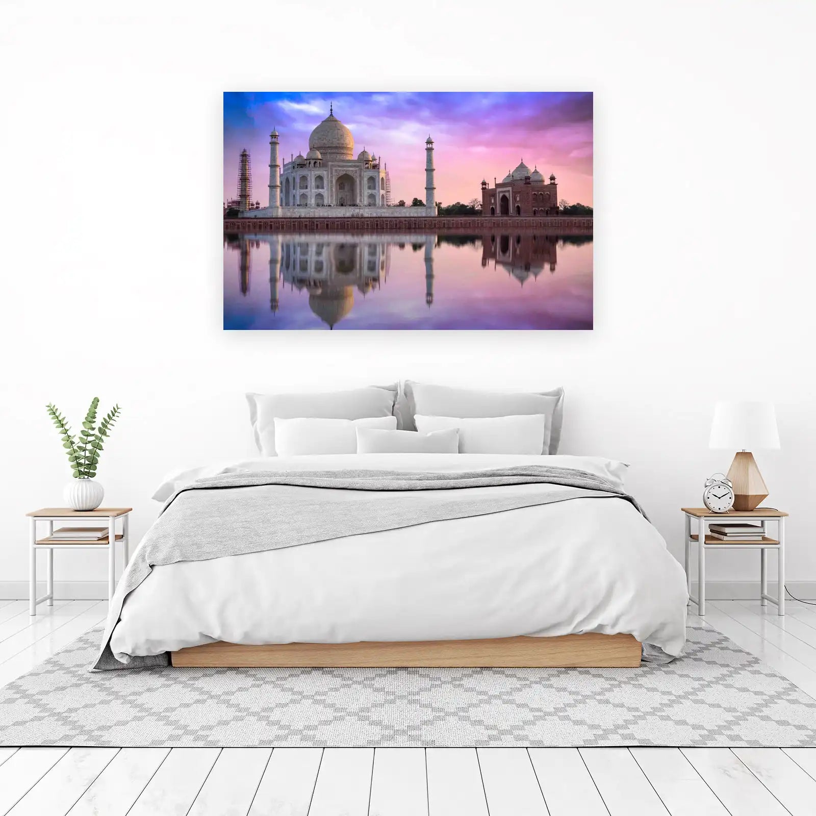 Taj Mahal Sunset Reflection Wall Art