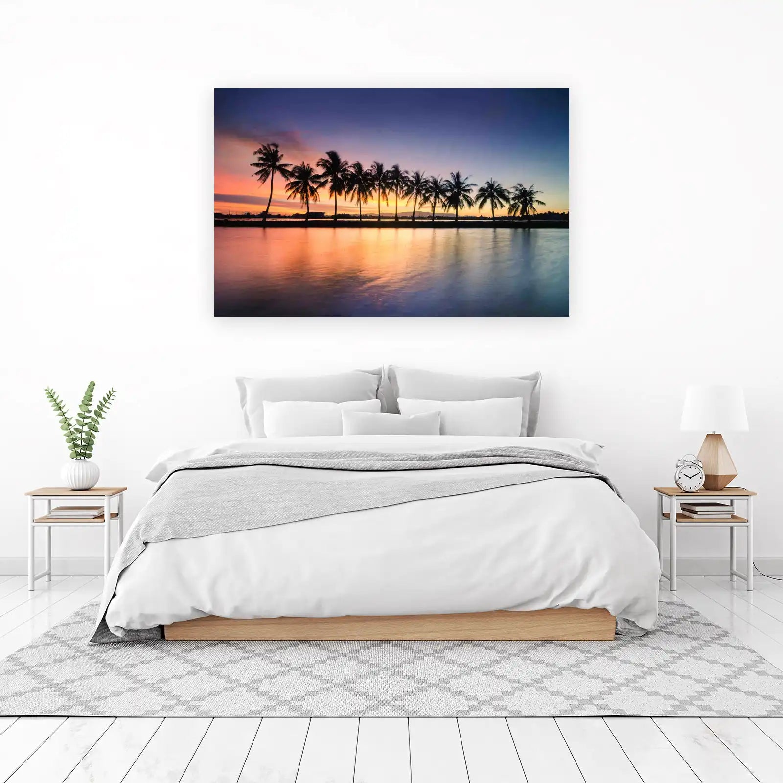 Tropical Sunset Palm Trees Wall Art