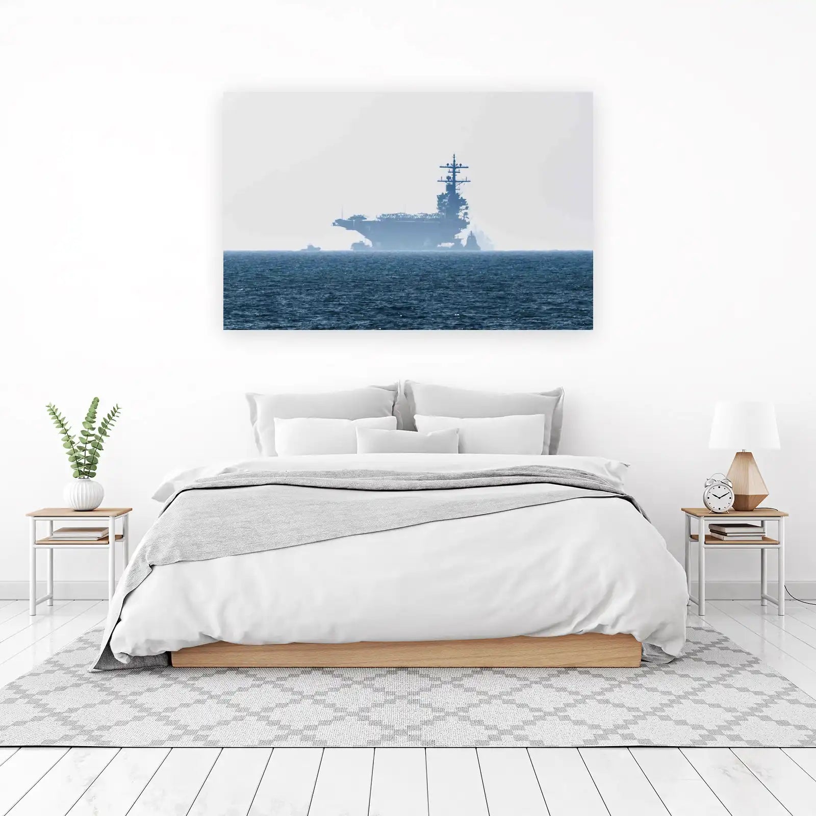 Majestic Aircraft Carrier at Sea Wall Art
