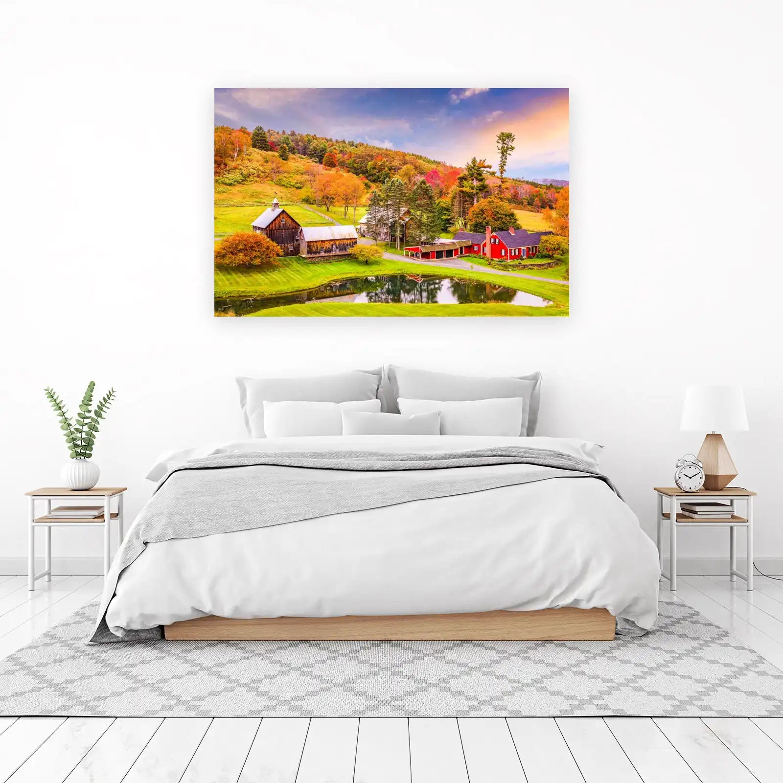 Vermont Autumn Barn Landscape Wall Art