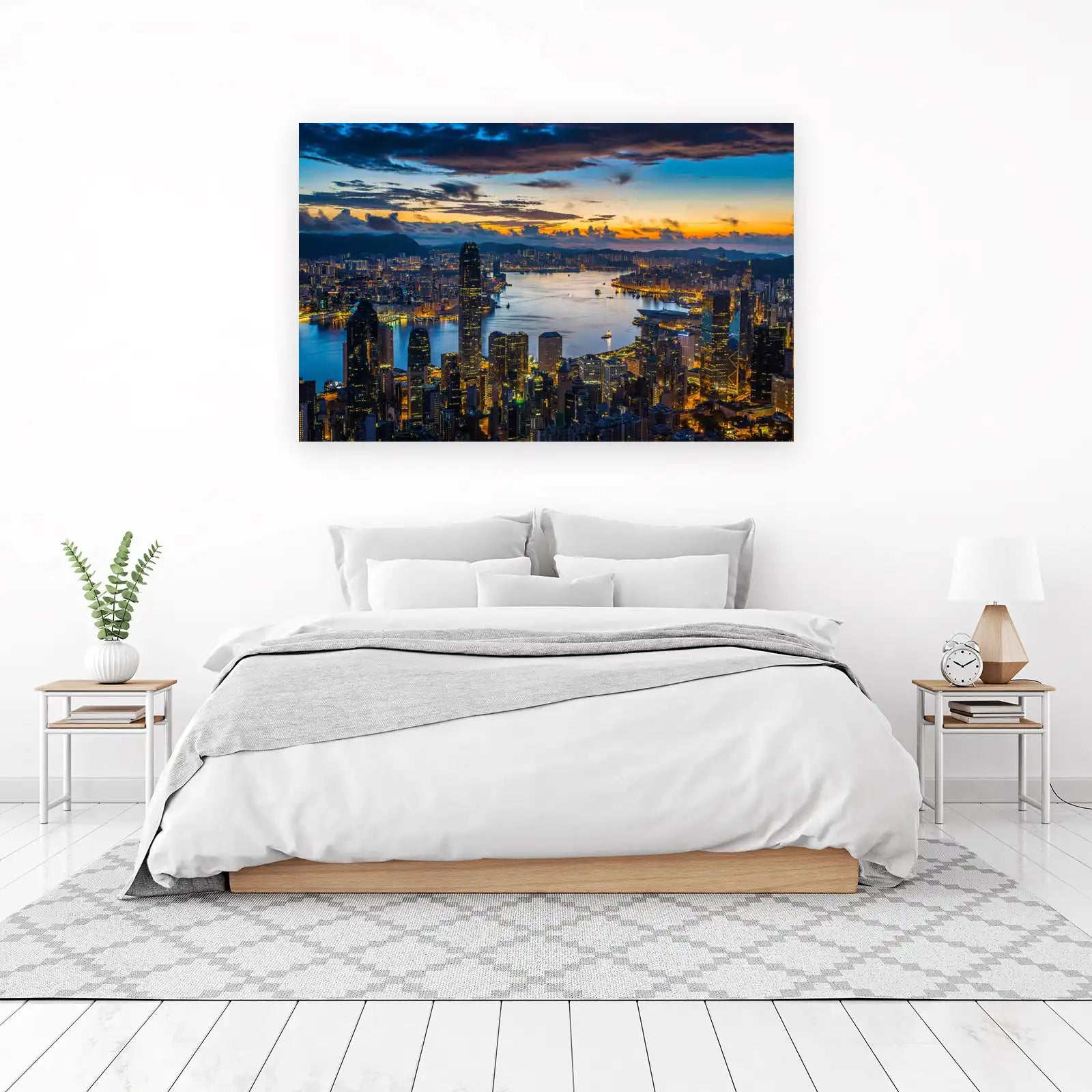Hong Kong Skyline Sunset Wall Art