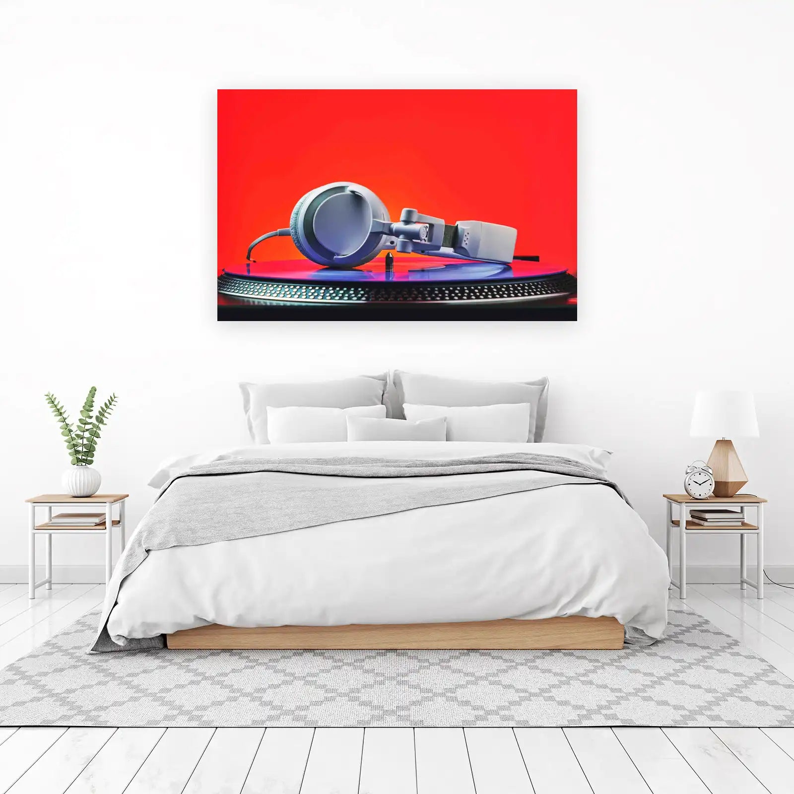 DJ Headphones Vinyl Record Wall Art