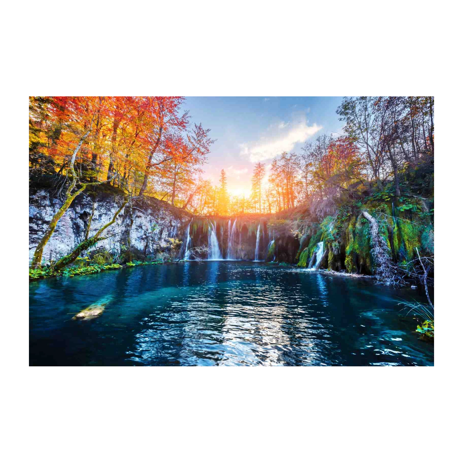 Autumn Waterfall Serenity Wall Art