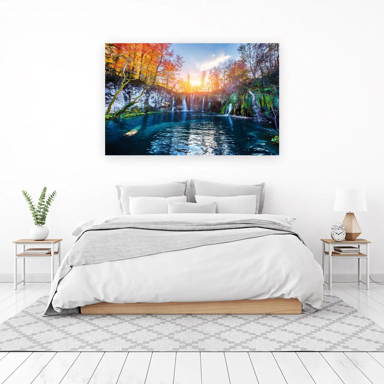 Autumn Waterfall Serenity Wall Art