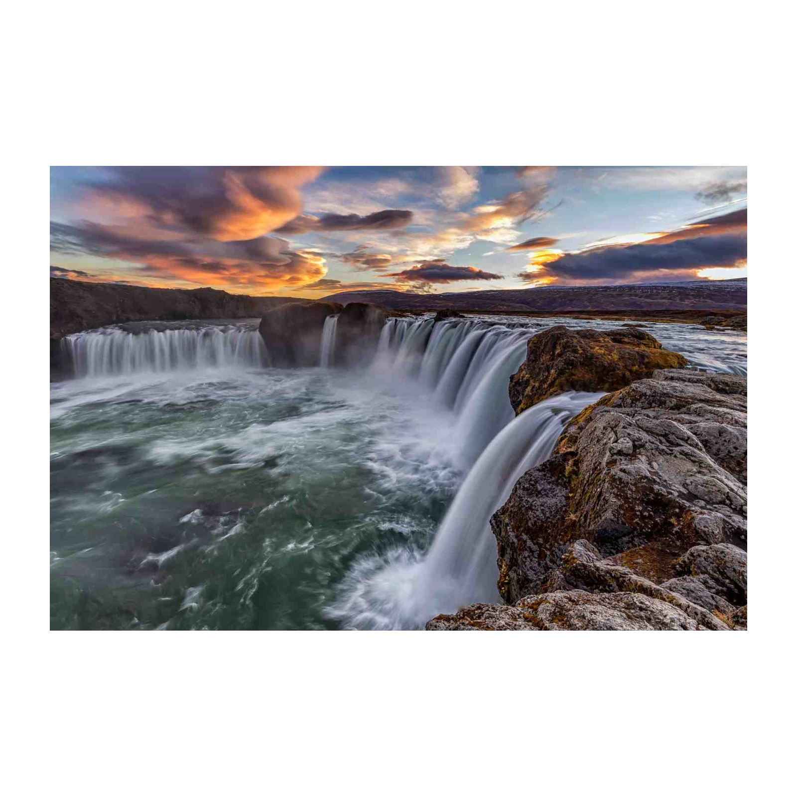 Majestic Waterfall Sunset Wall Art
