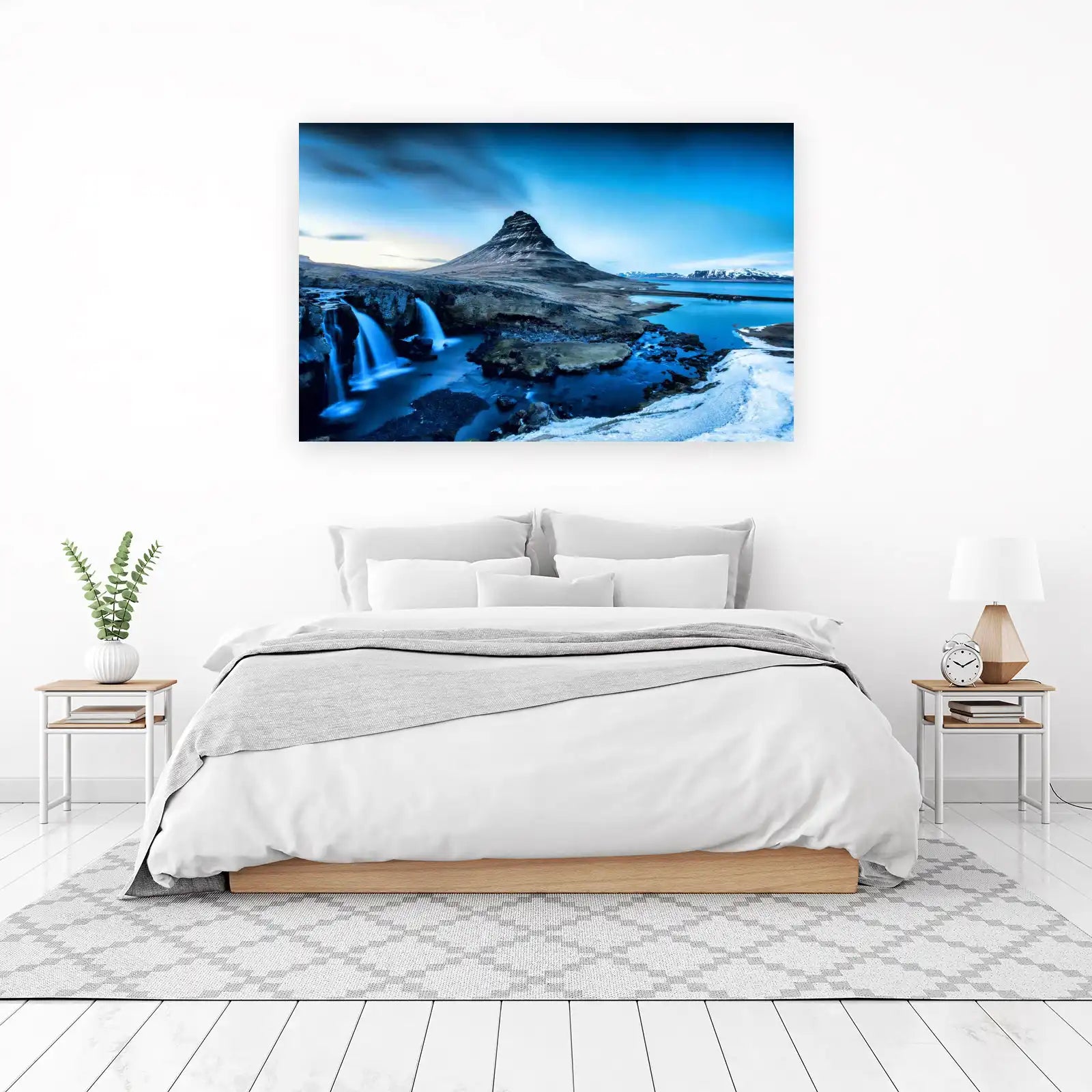 Icelandic Waterfall & Mountain Wall Art