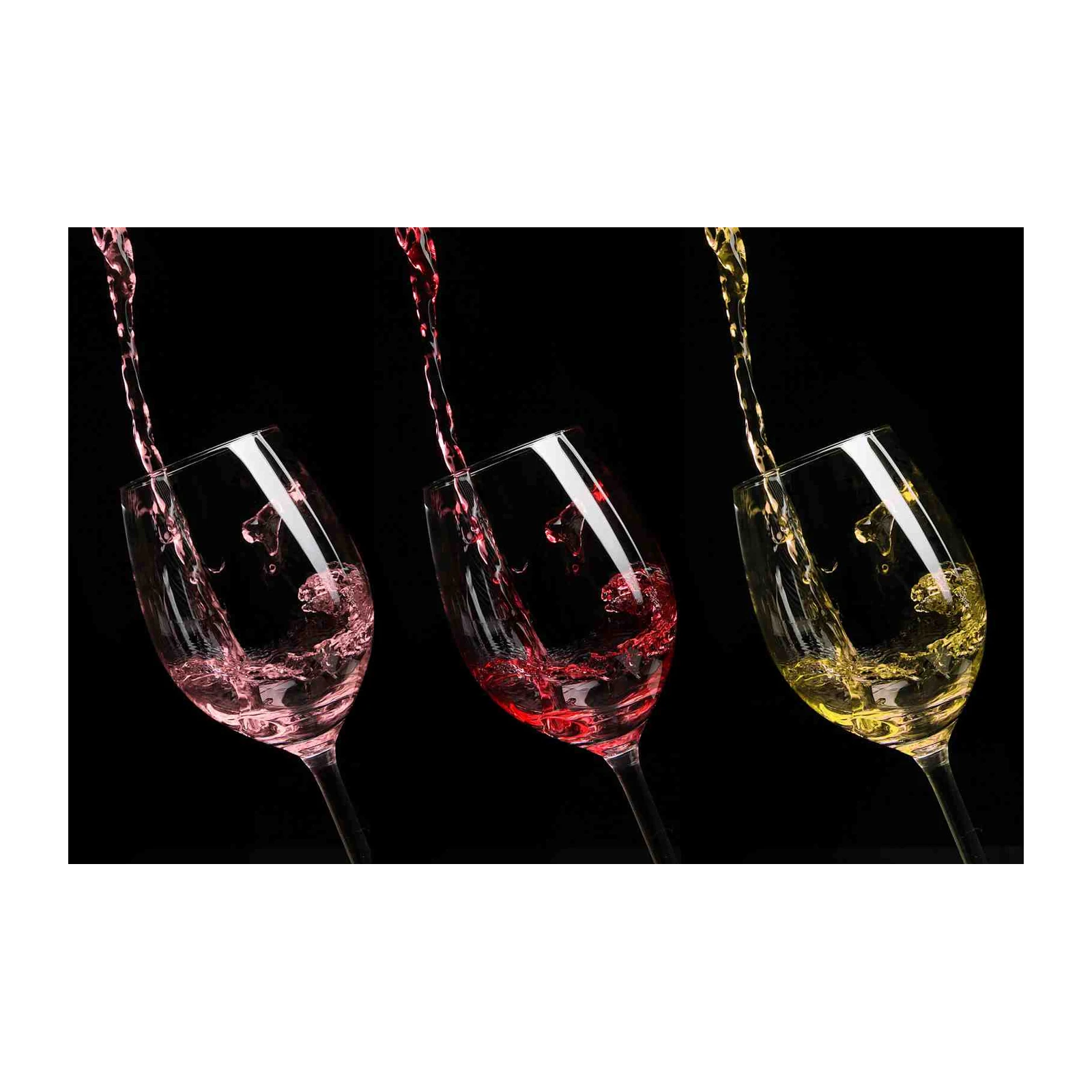 Vibrant Wine Pour Trio Wall Art
