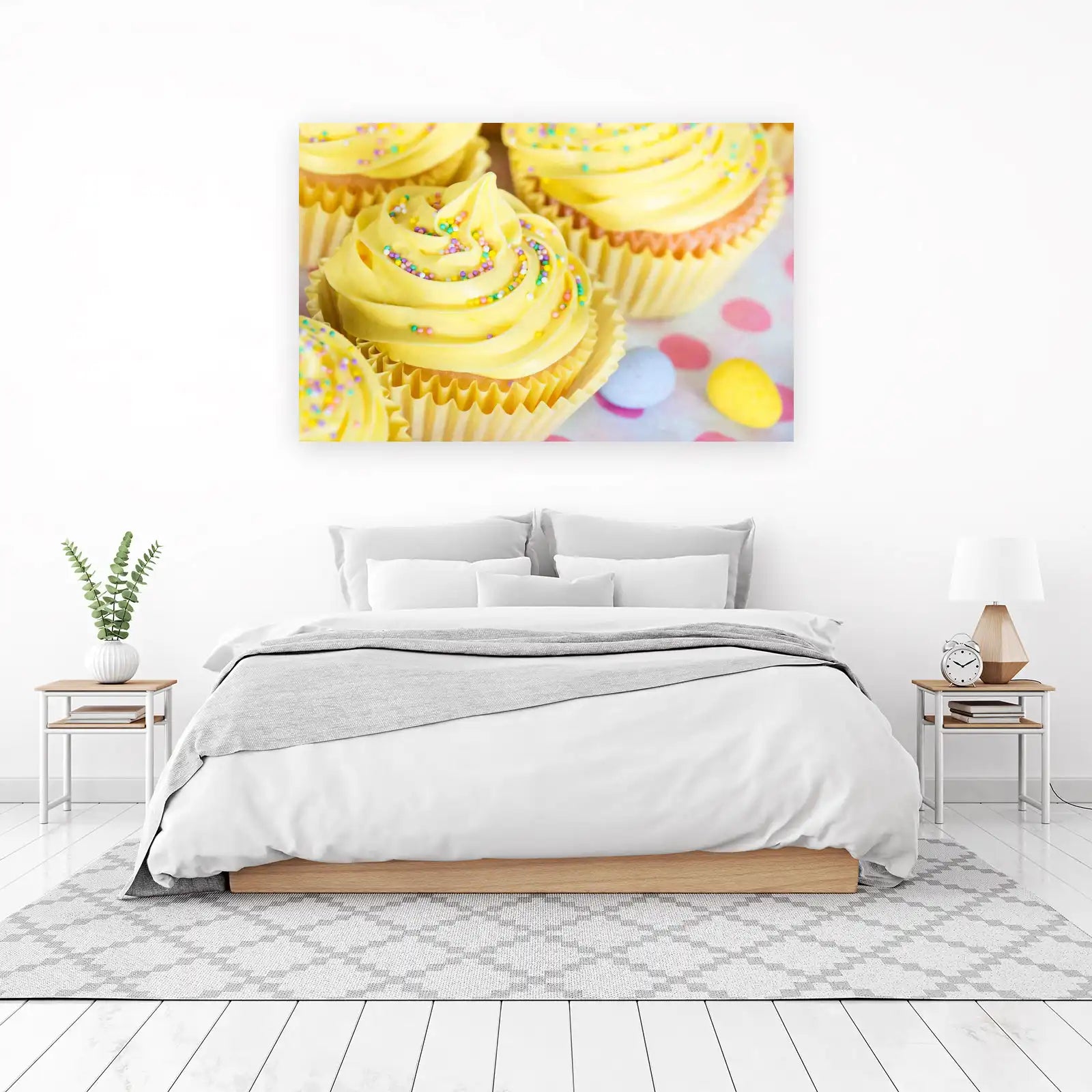 Sunny Yellow Cupcakes Delight Wall Art