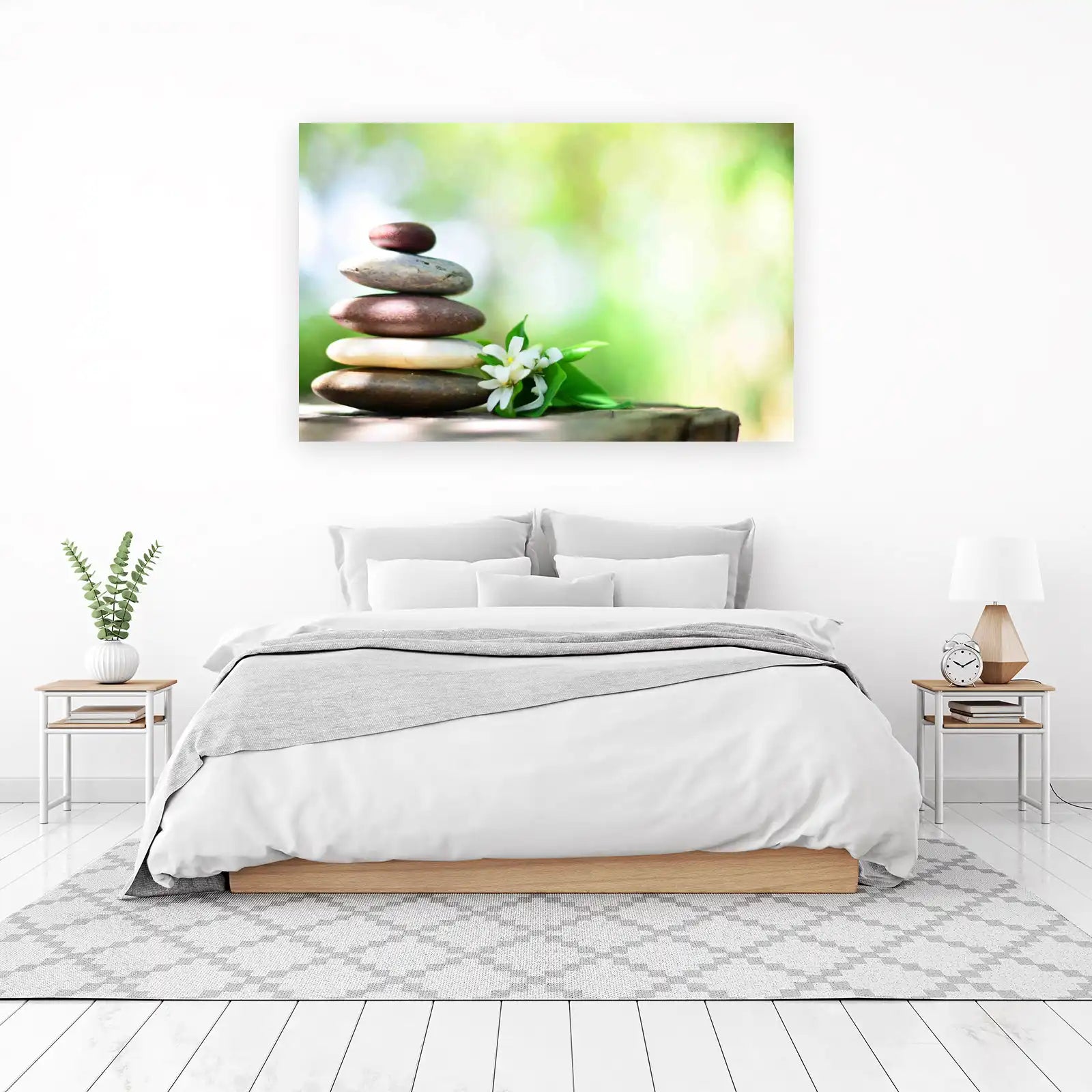 Zen Balance Stones & Flowers Wall Art
