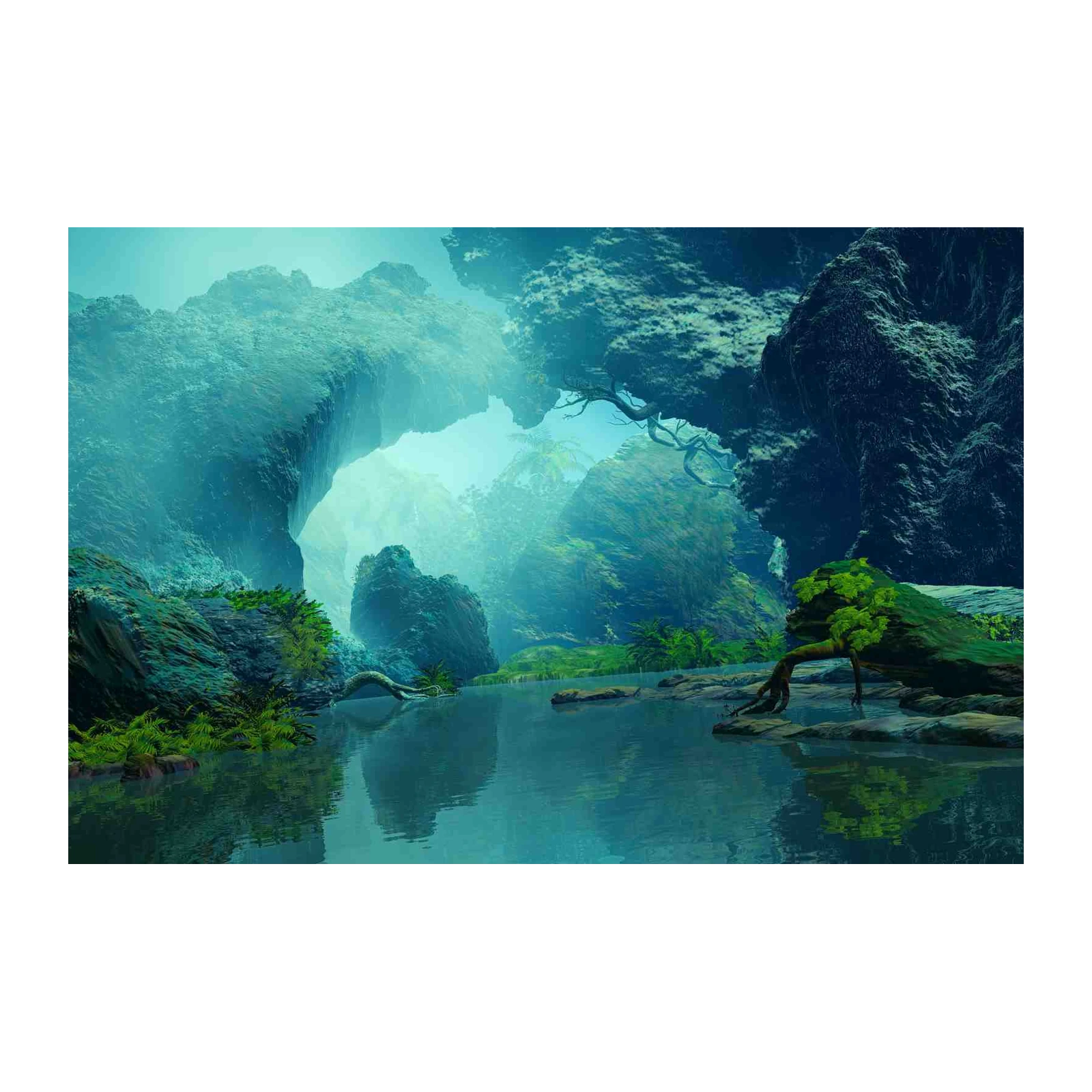 Mystical Lagoon Landscape Wall Art