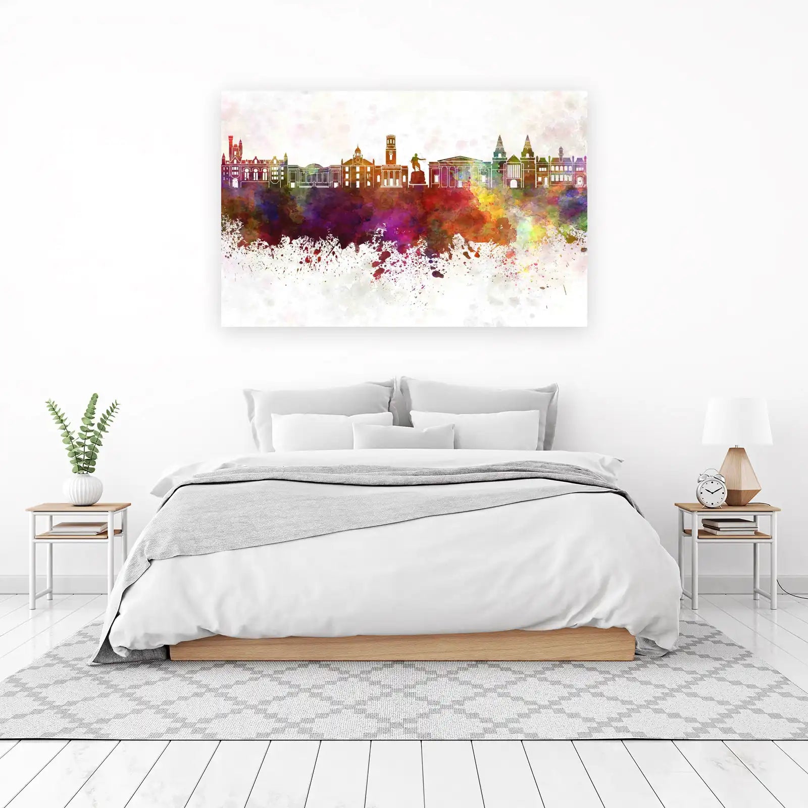 Vibrant Watercolour Cityscape Wall Art