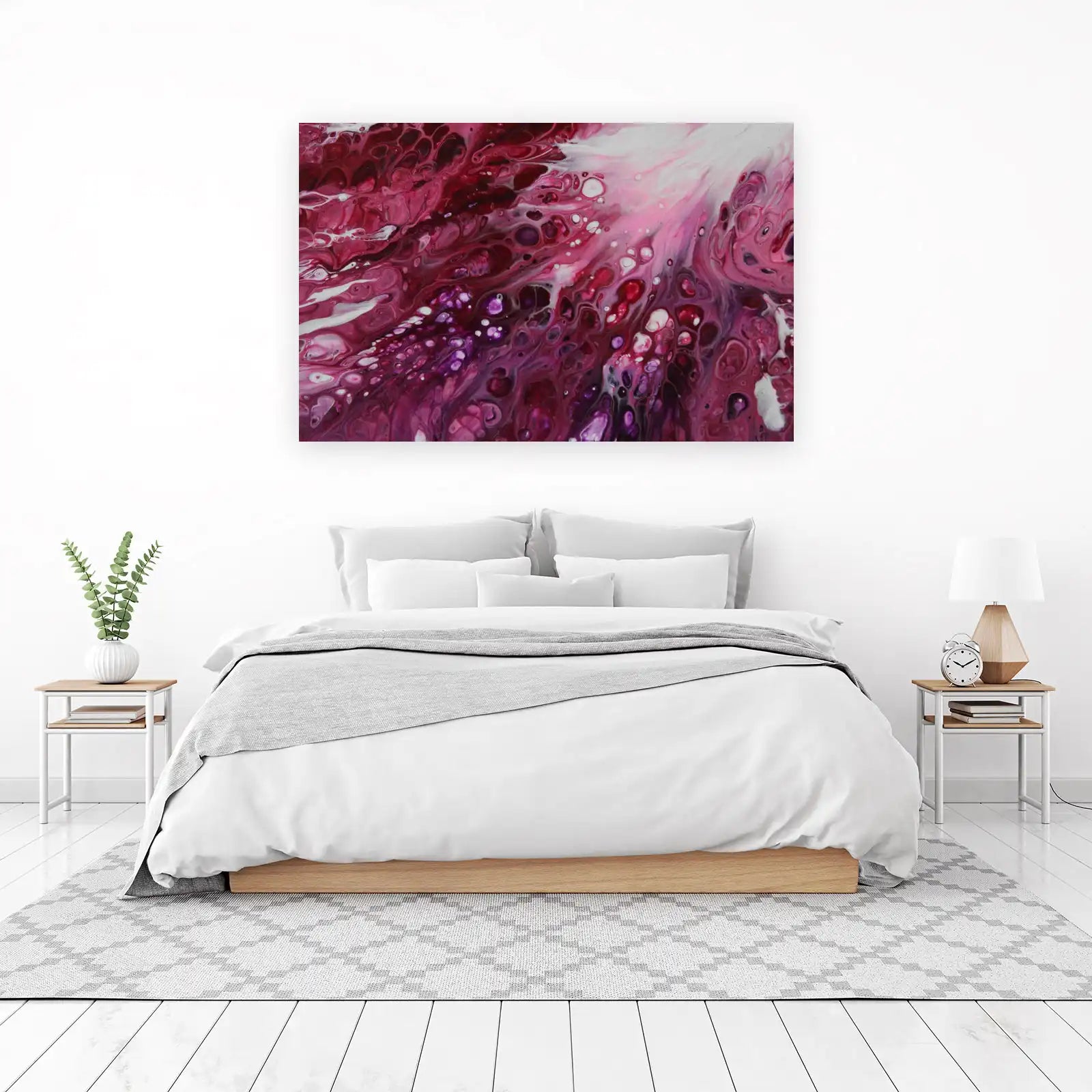 Vibrant Magenta Fluid Art Wall Art