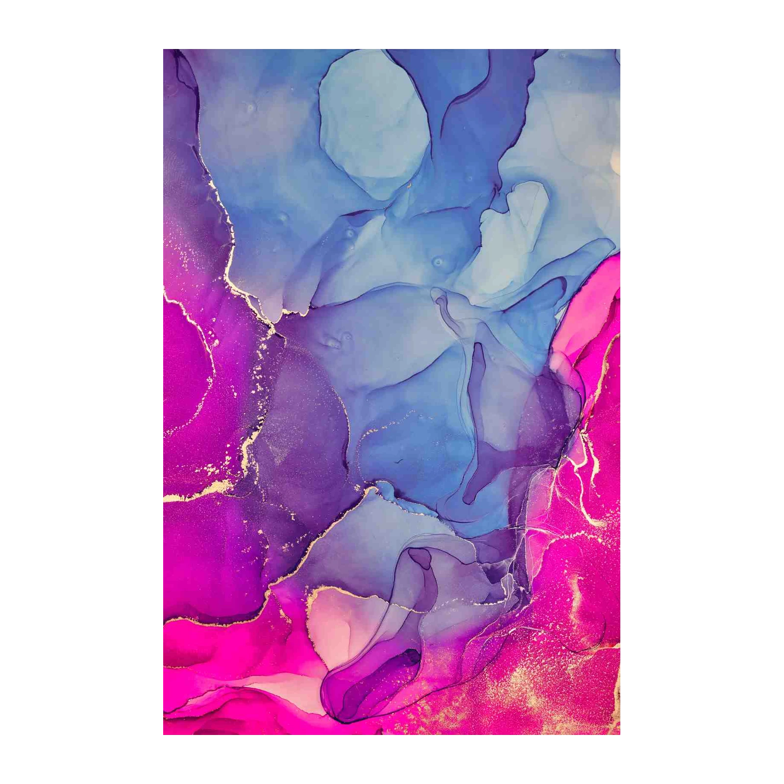 Vibrant Magenta & Blue Abstract Fluid Art Wall Art